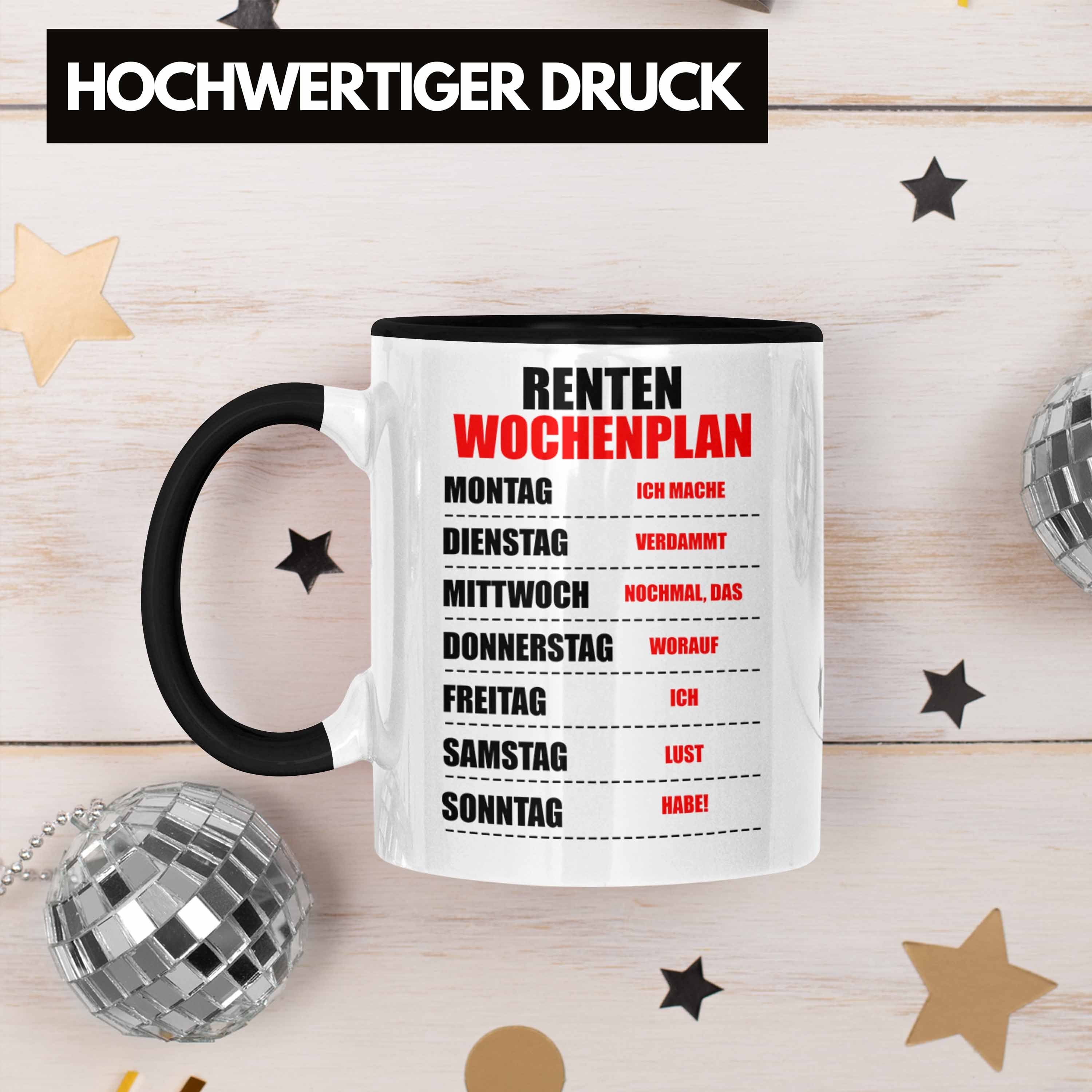 Trendation Tasse für Renter Frau Renteneintritt Ruhestand Trendation Rente Abschied Schwarz Tasse Mann Lustig Spruch - Rentnerin Geschenk