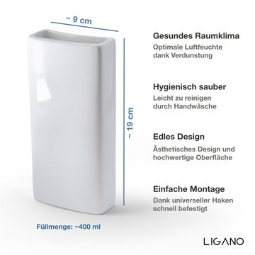 Ligano Luftbefeuchter für Heizkörper 3er Set, Keramik Wasserverdunster für die Heizung, 0,40 l Wassertank, Hohe Keramik-Qualität und sichere Versandverpackung