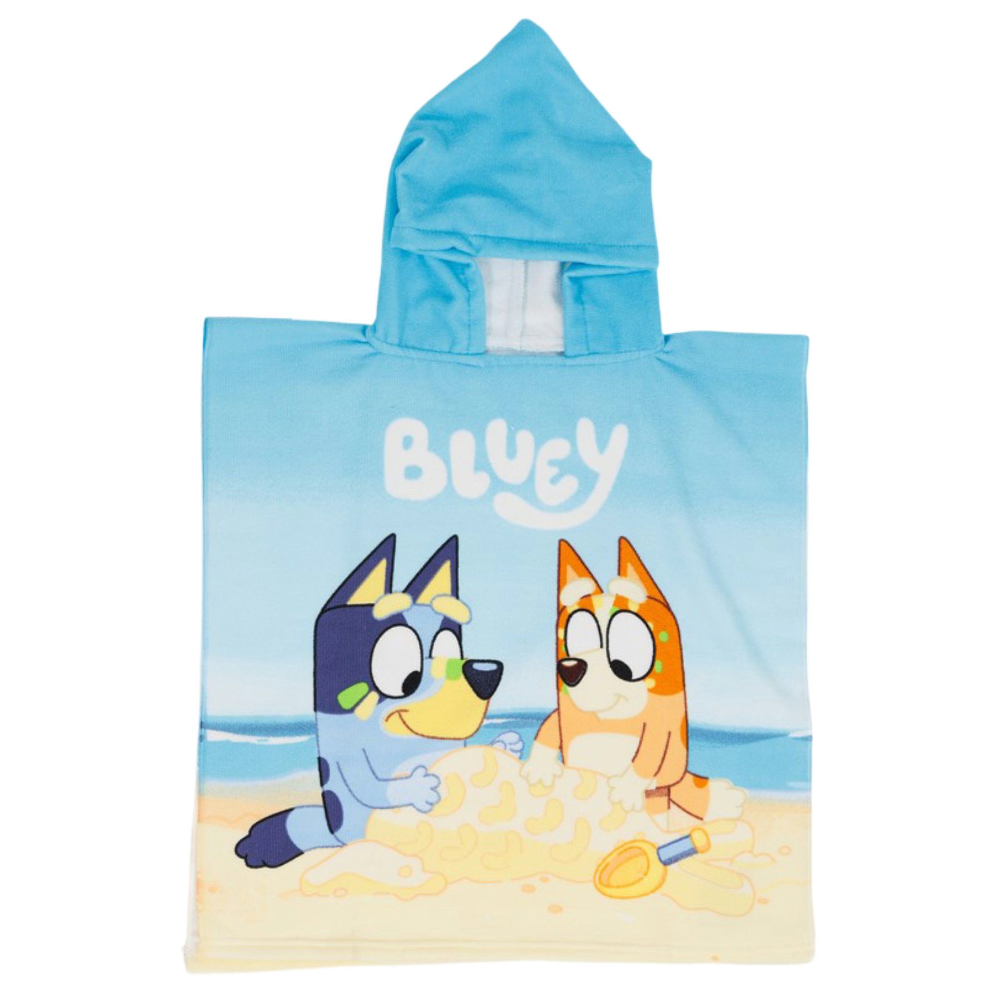 Bluey Badeponcho Bluey und Bingo Kinder Mikrofaser Poncho Badeponcho mit Kapuze, 55, Polyester, Kapuze, ohne, 55x110 cm