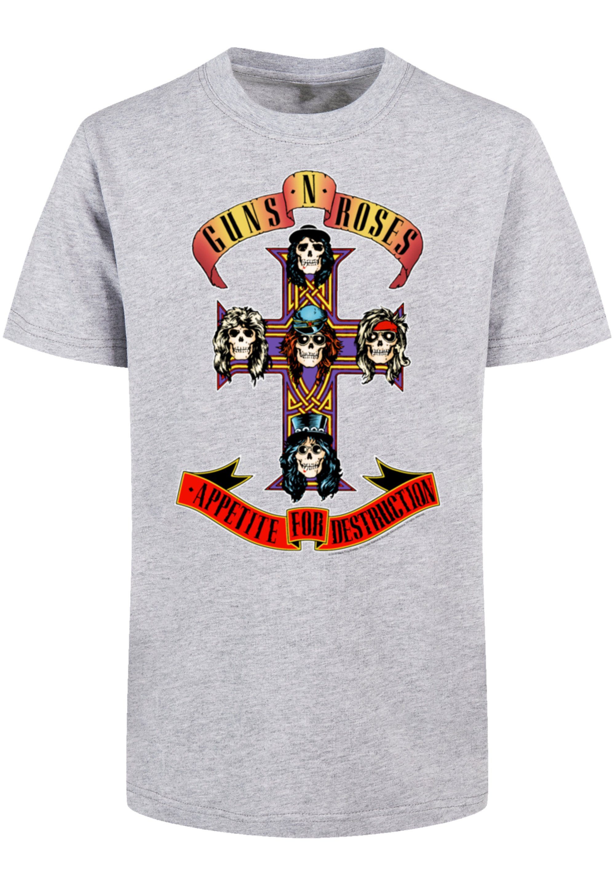 F4NT4STIC T-Shirt Guns 'n' Roses Appetite For Destruction Print heathergrey