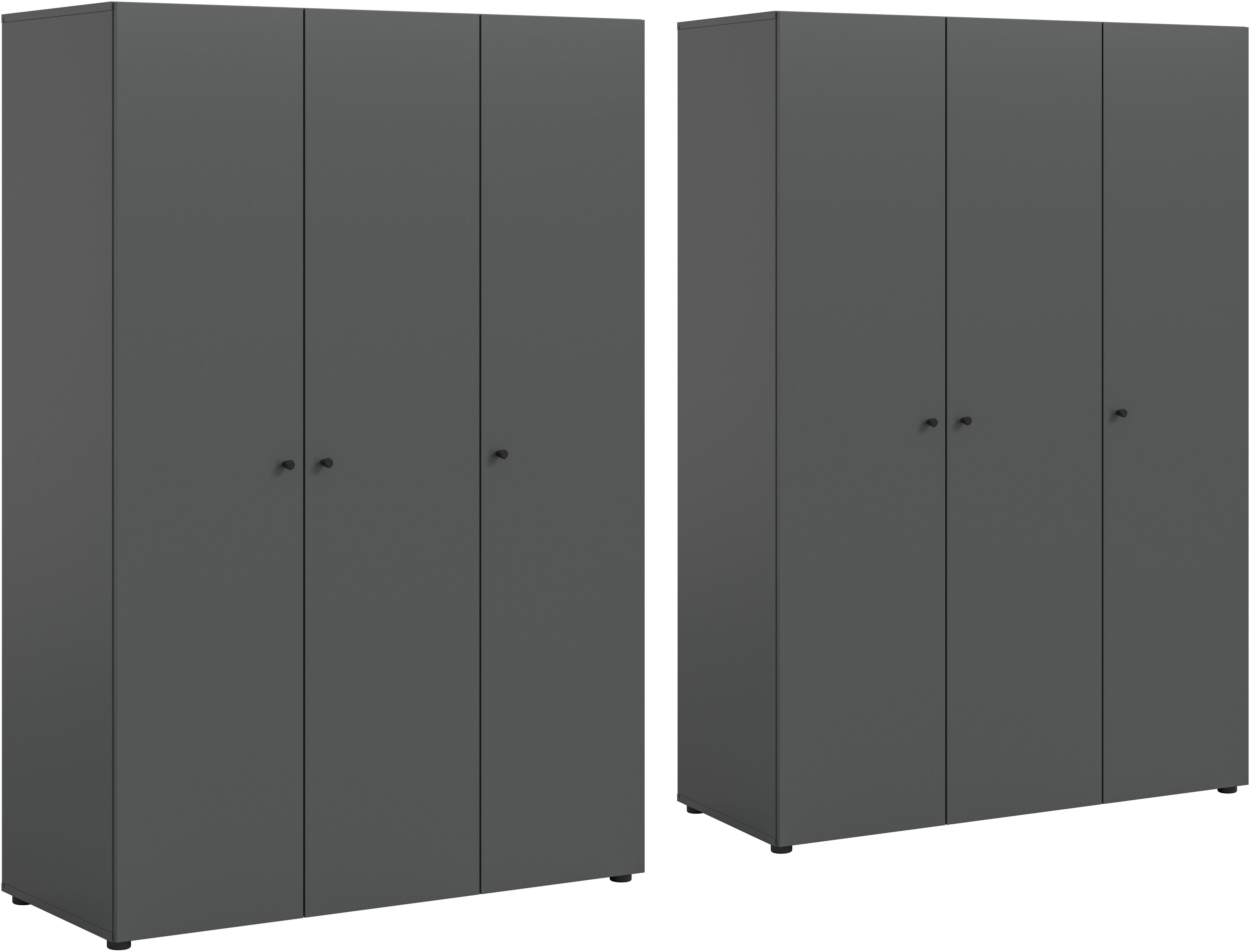 Home affaire Kleiderschrank BILLINGS, Schlafzimmerschrank, Schrank, Garderobenschrank (OTTO BESTSELLER, Garderobe & Schlafzimmer) Breite 240cm, grau, 6-türig, inkl. 2 Kleiderstangen und 8 Ablageböden