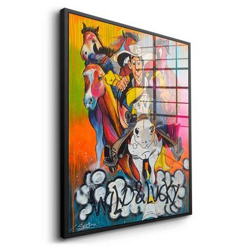 DOTCOMCANVAS® Acrylglasbild Wild and Lucky - Acrylglas, Acrylglasbild Lucky Luke Jolly Jumper Comic Pop Art Druck Wandbild