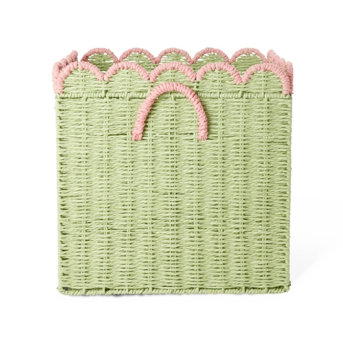 RICE A/S Хранилищаskorb Faltbar Kinderzimmer, Papierseil, handgefertigt mit zwei Griffen