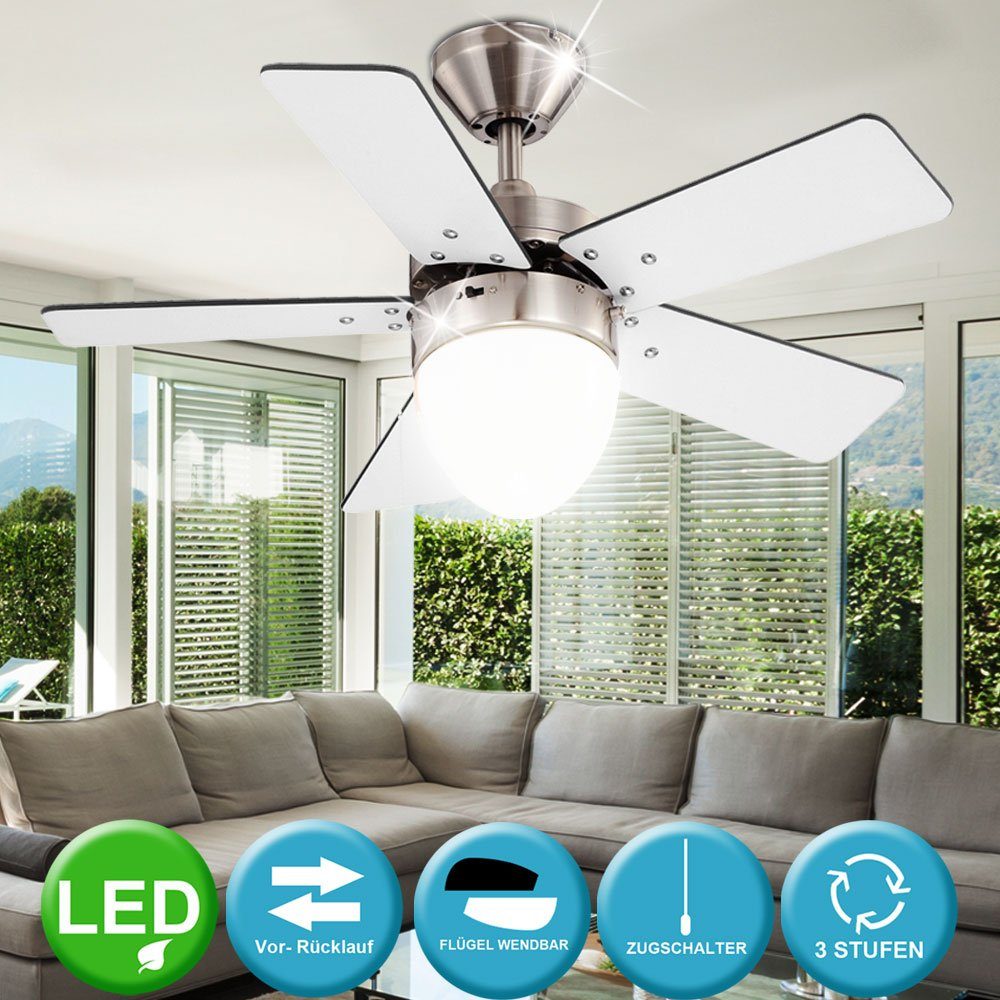 etc-shop Deckenventilator, LED 6 Watt Deckenventilator Ventilator mit