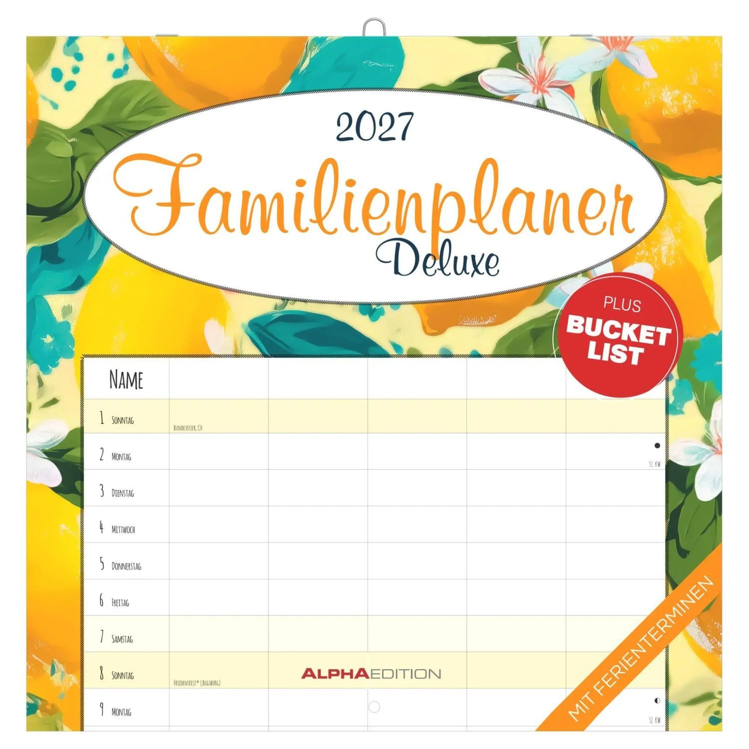 Wandkalender Familienplaner Deluxe 2027