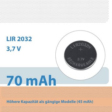 Girafus Lir2032/Lir2025/Lir2016 Wiederaufladbare Knopfbatterien Ersetzt CR2032 Akku LIR2032/LIR2025/LIR2016 LIR2032/LIR2025/LIR2016 70 mAh (3,7 V)