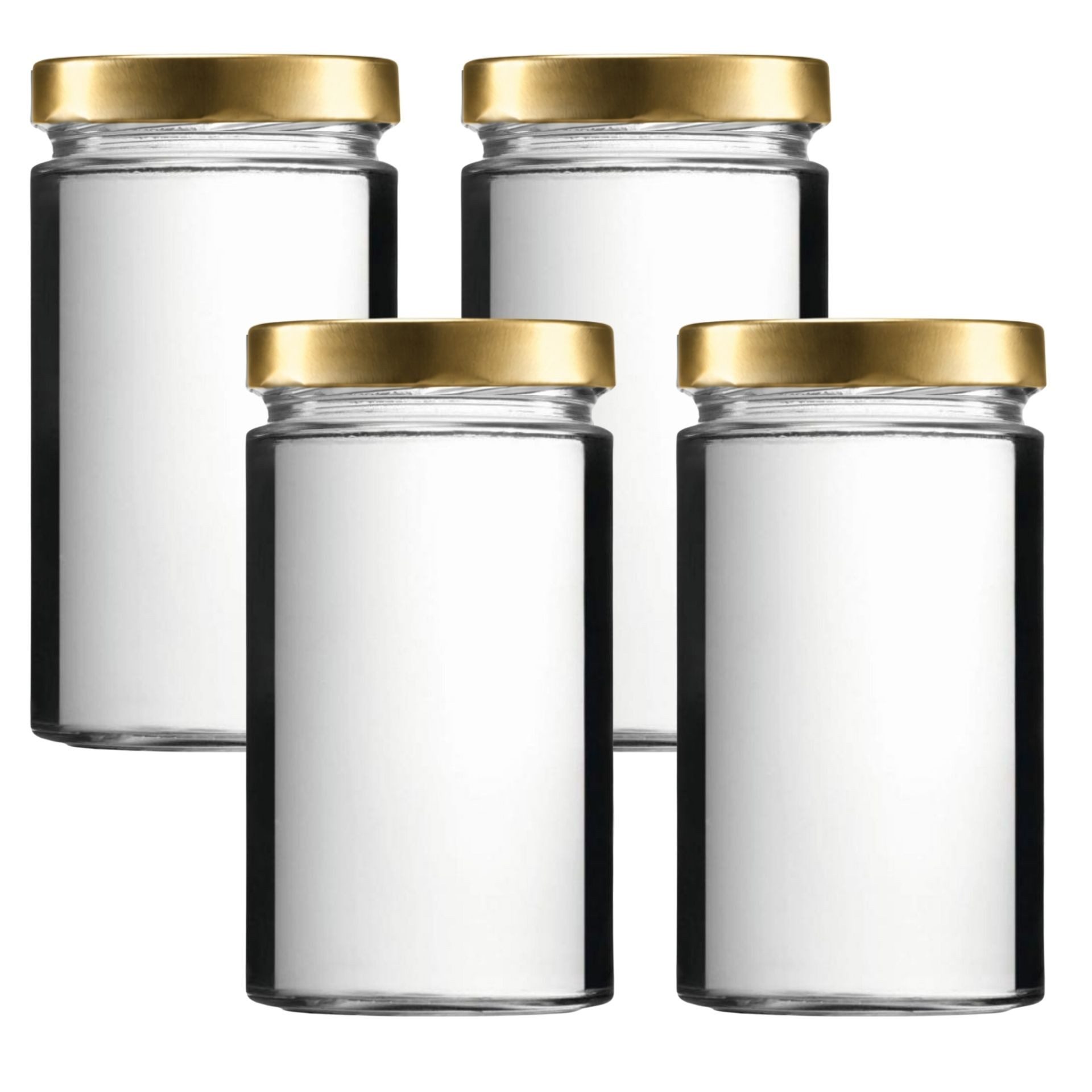 mikken Vorratsglas 720ml - 4 leere Aufbewahrungsgläser mit Deckel, (4er Set), Heiß- & Kaltabfüllung, luftdicht, auslaufsicher