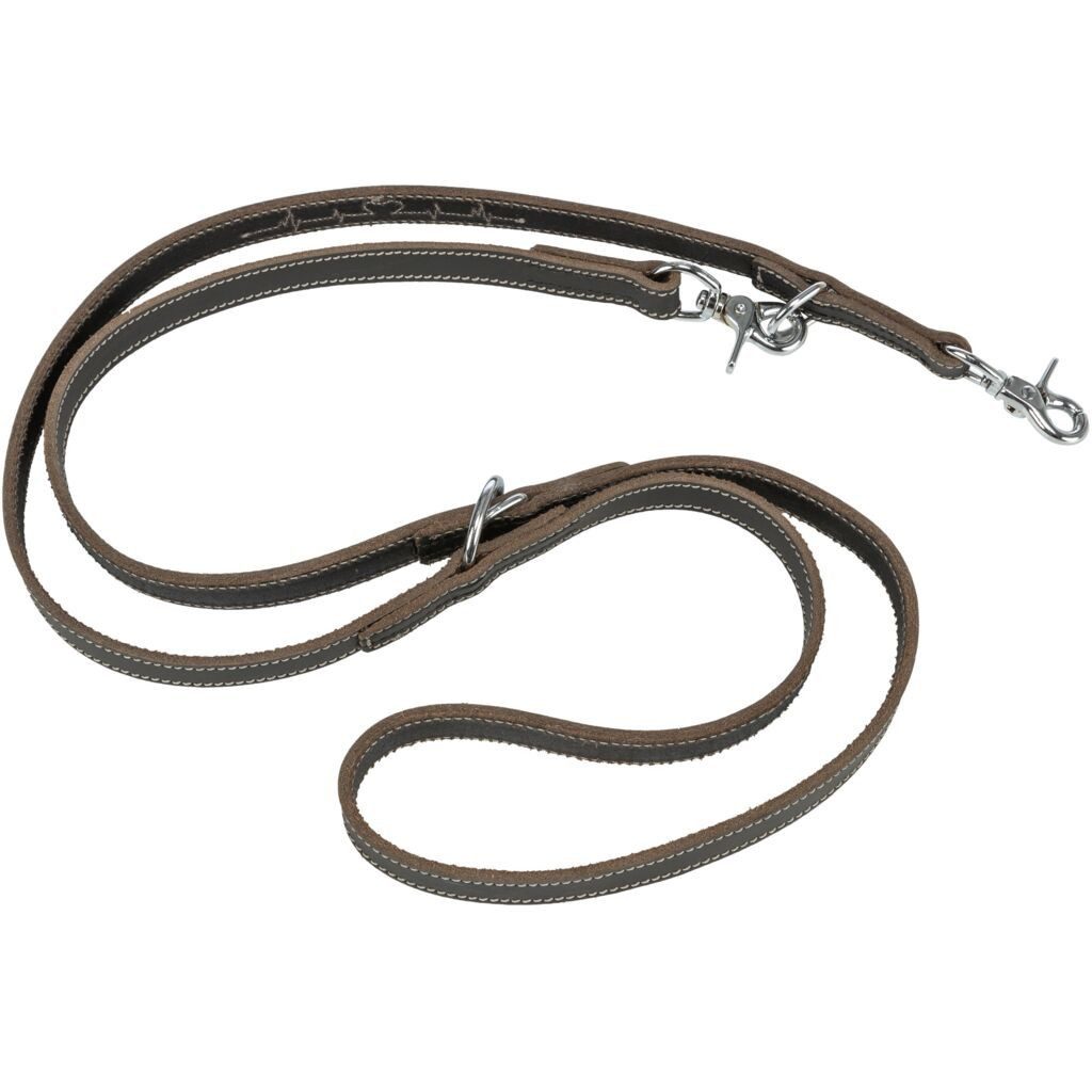 TRIXIE Hundeleine Rustic Fettleder-Verlängerungsleine Heartbeat - schwarz - 2,00 m/20 mm, Leder