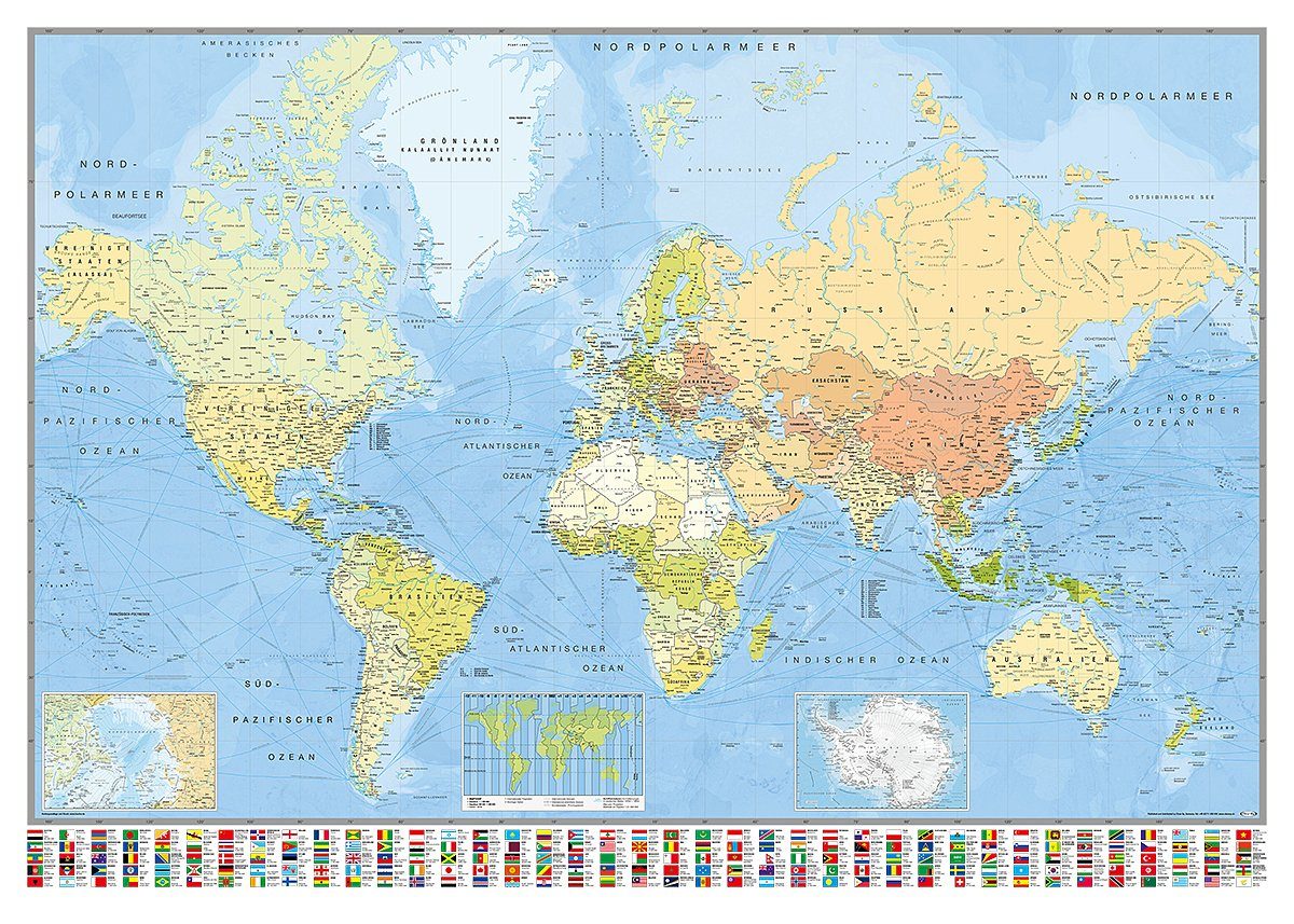 Close Up Poster Weltkarte Poster Die Welt Riesenformat 140x100cm 140 x 100 günstig online kaufen