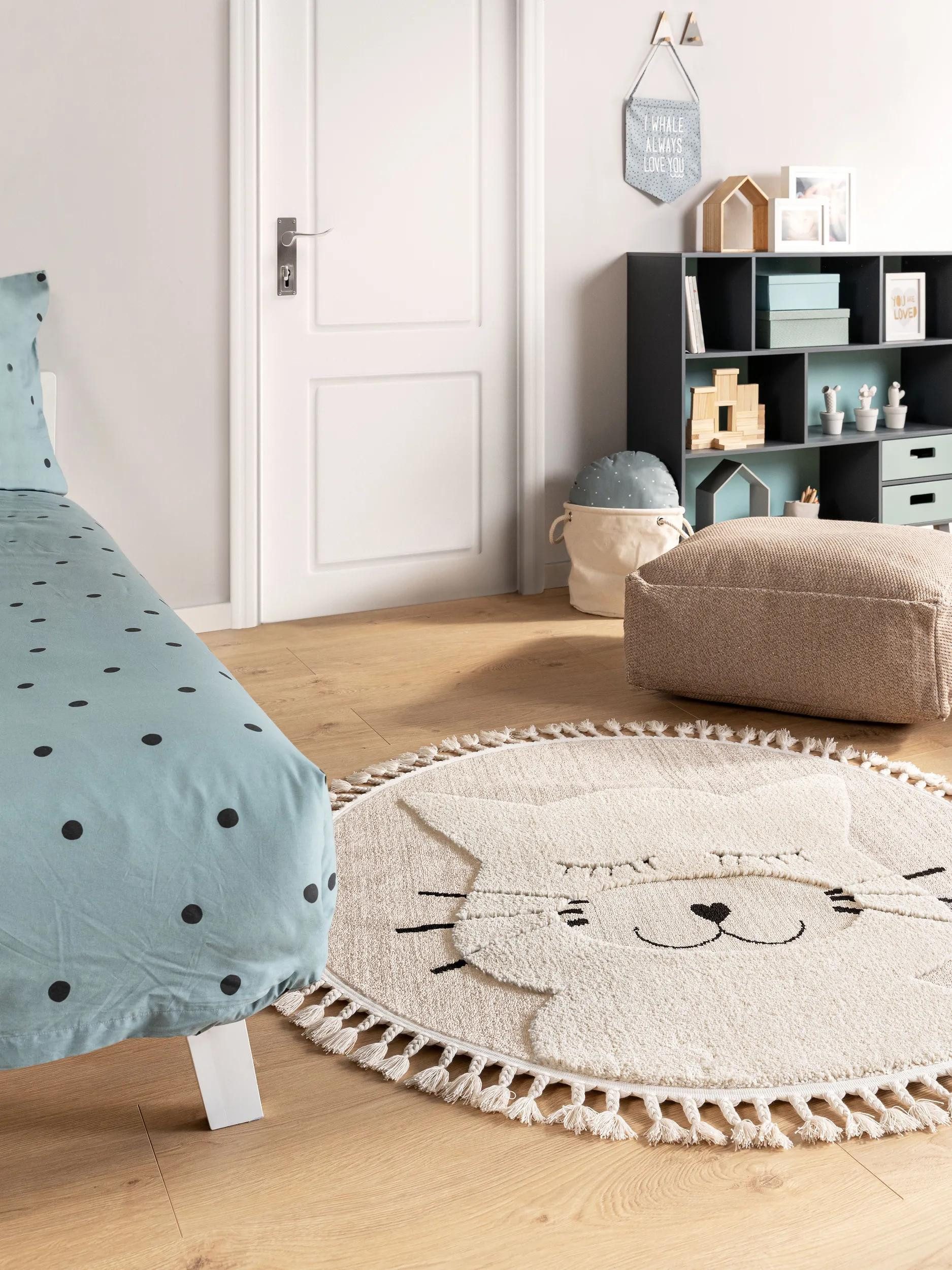 benuta Kinderteppich Momo, rund, Höhe: 11 mm, Kunstfaser, Berber, Ethno-Style, Wohnzimmer
