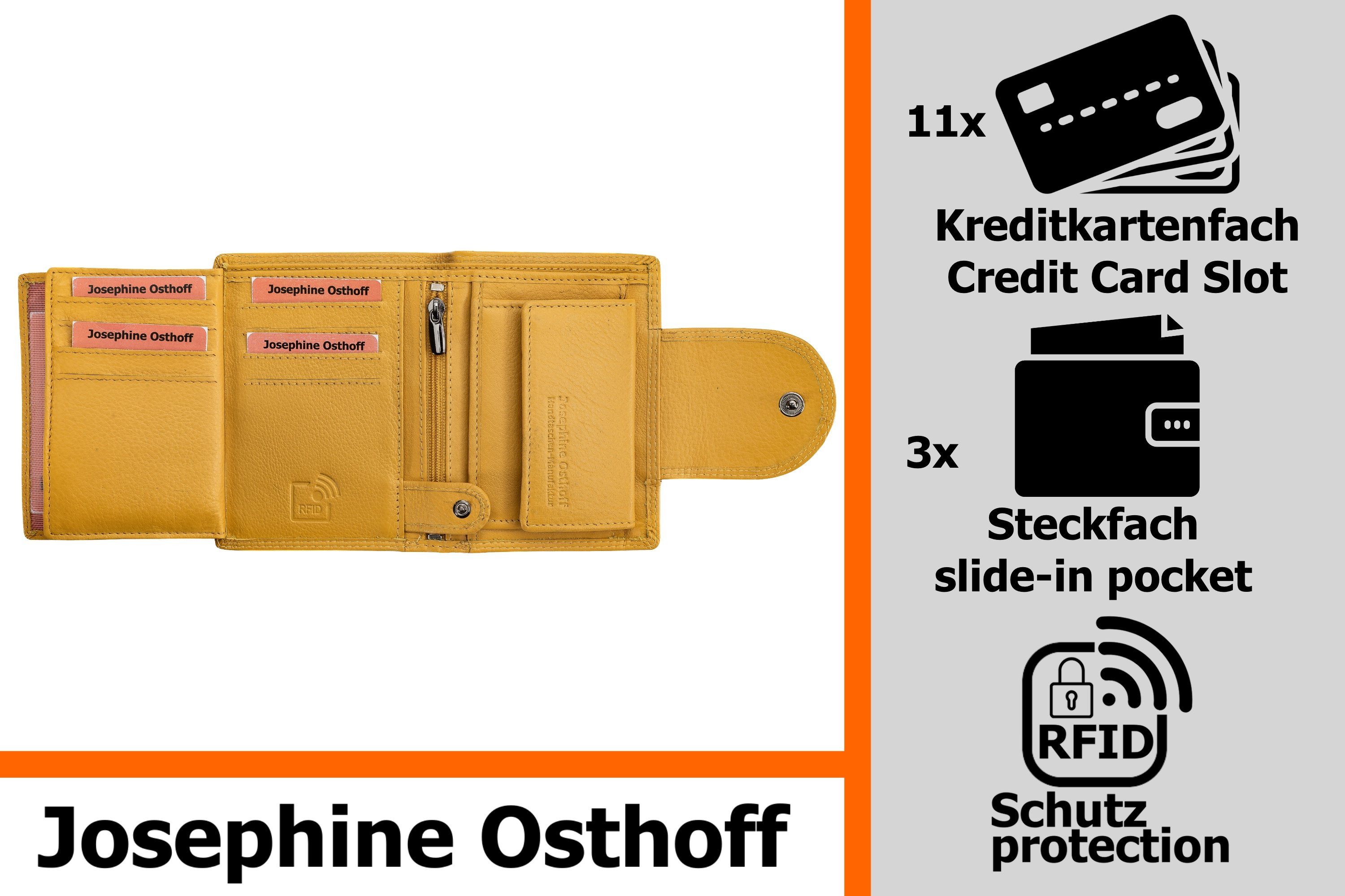 Josephine Osthoff Brieftasche Wiener Minibrieftasche Geldbörse gelb