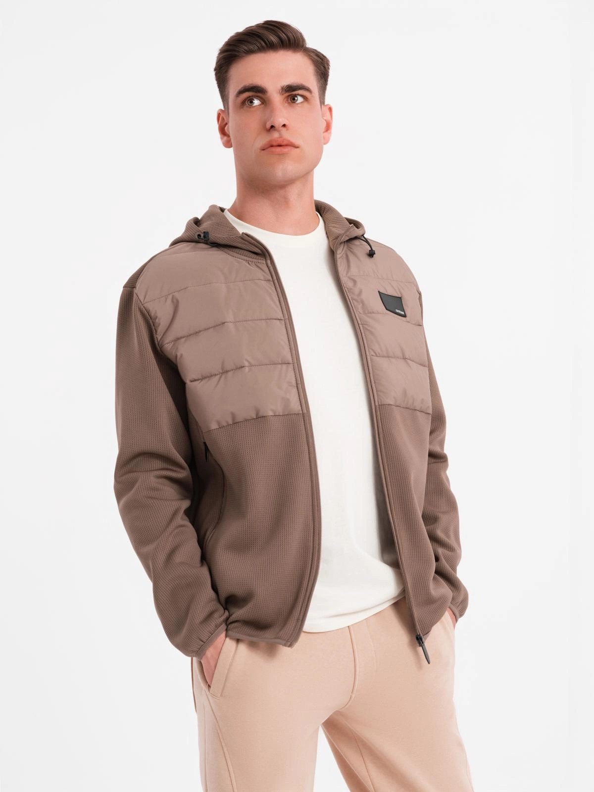 OMBRE Allwetterjacke Leichte Herrenjacke aus Materialkombinationen mit Kapu günstig online kaufen