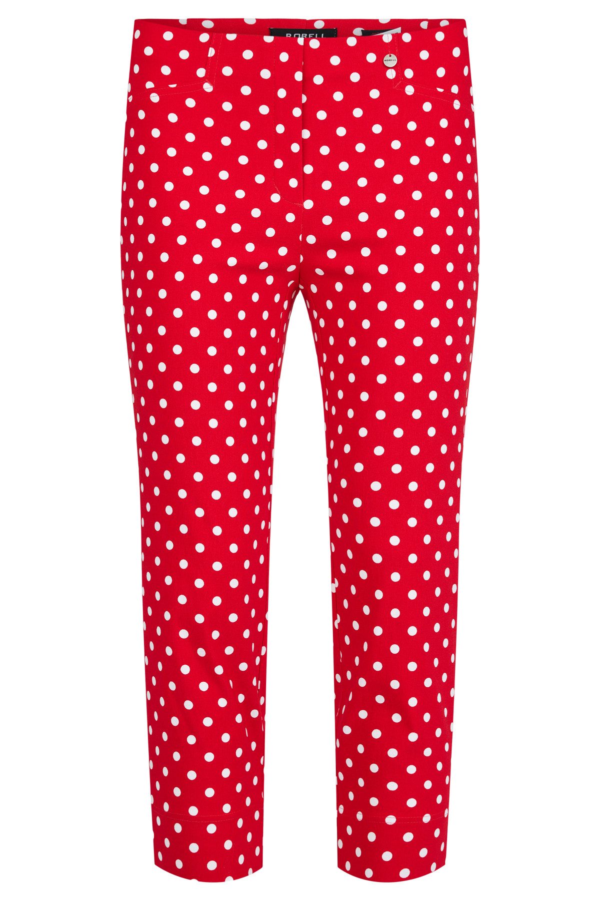 ROBELL Stretch-Hose BELLA09 Bengaline Punkte Print