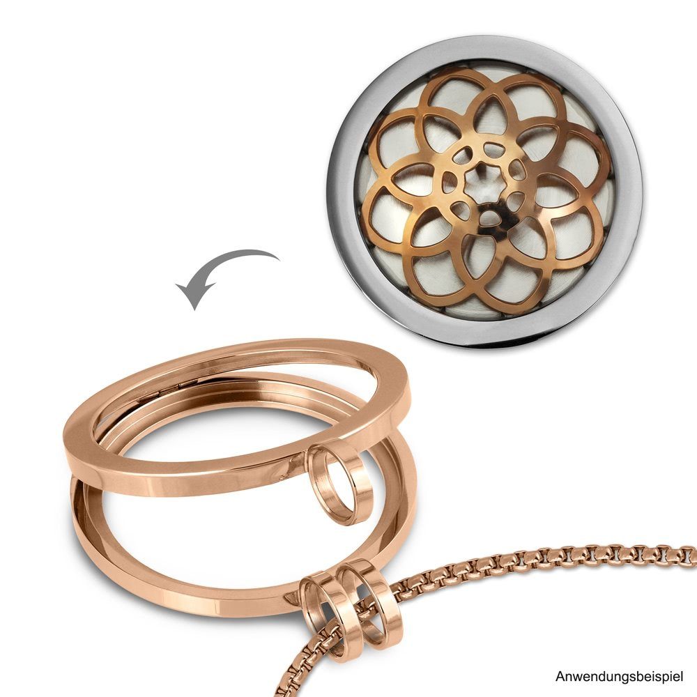 Amello Kettenanhänger Amello Ketten-Anhänger Damen Zirkonia weiß, Coin Fassung Edelstahl (Stainless Steel), vergoldet (Gelbgold 333), Fa