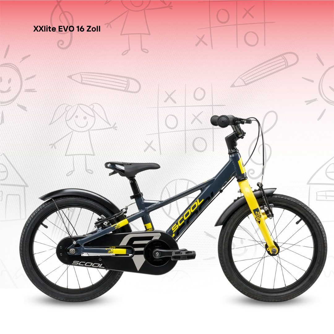 S'COOL Kinderfahrrad XXlite EVO, Freilauf, 1 Gang, 16