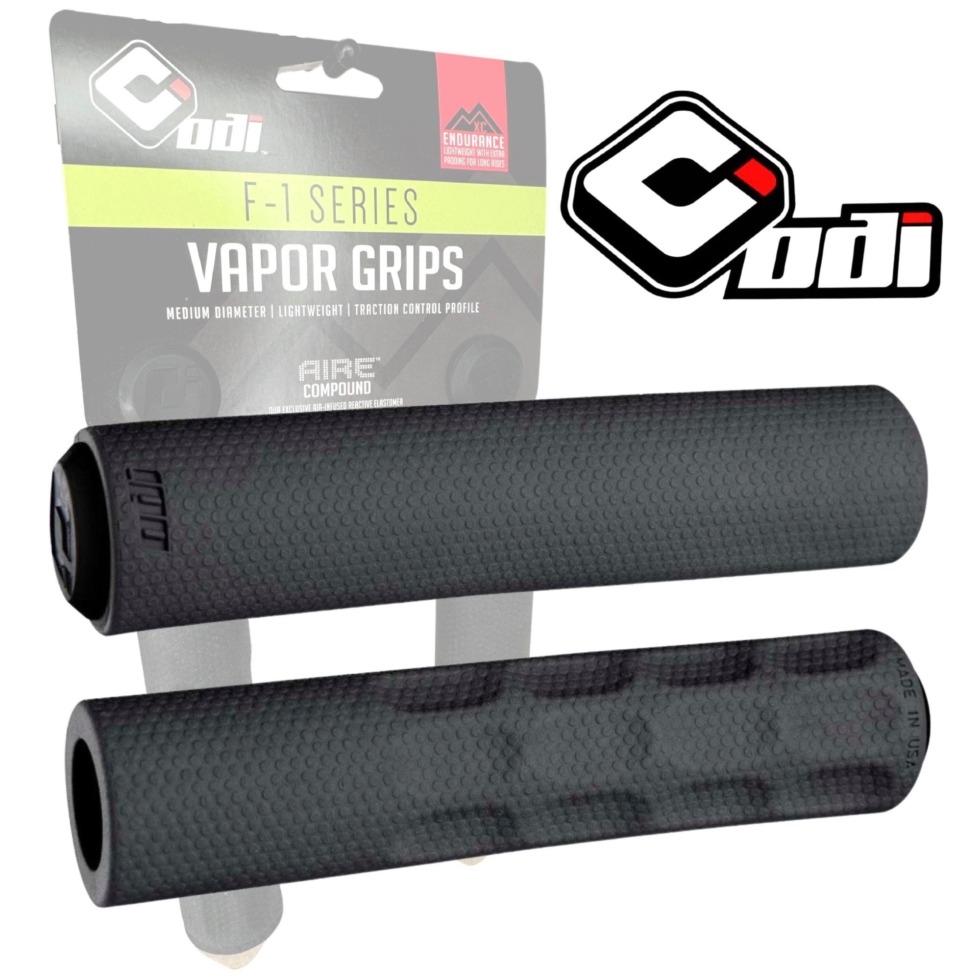 ODI Fahrradlenker ODI MTB Light Race Griffe F-1 Vapor 130mm schwarz-Graphit