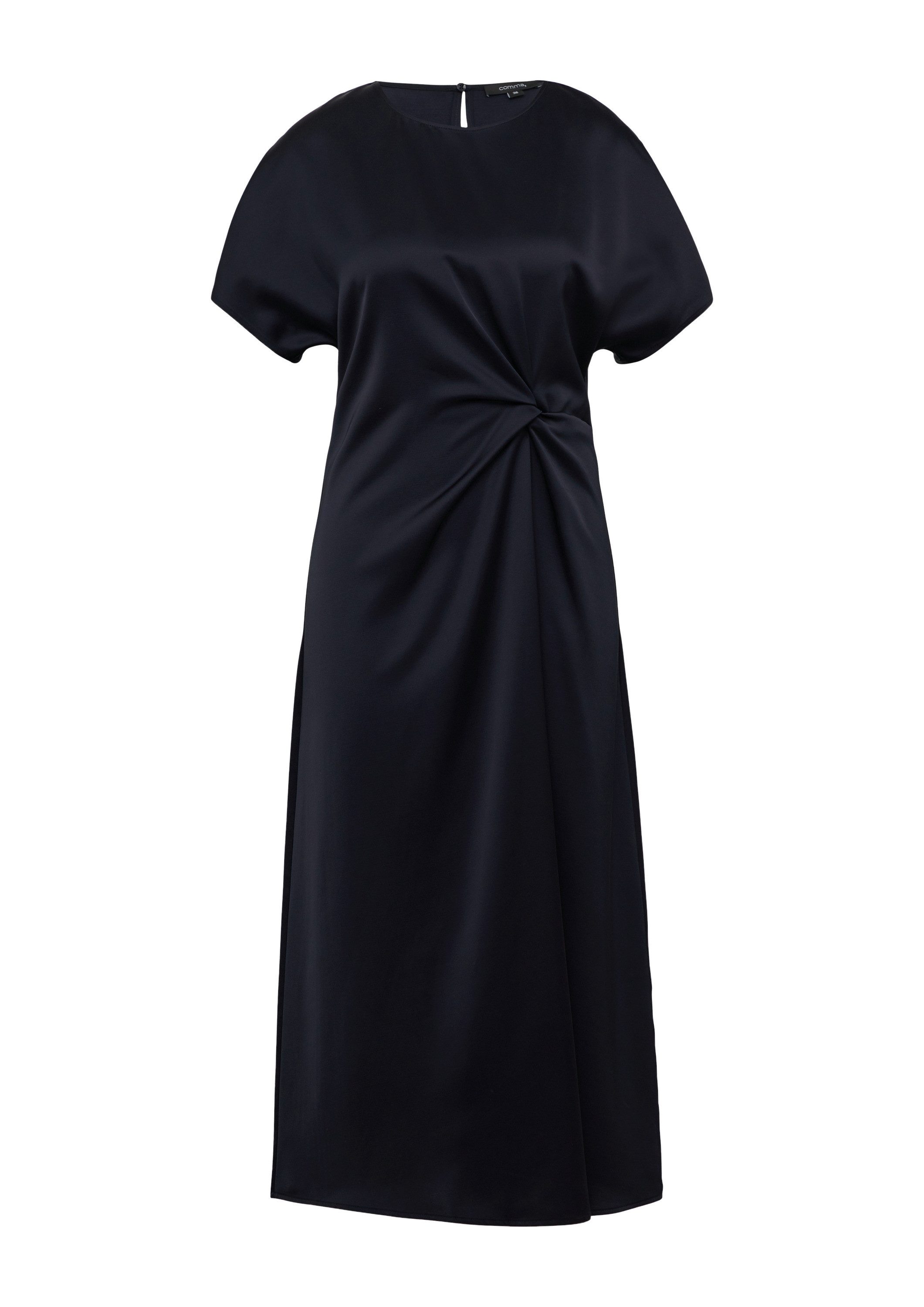 comma Midikleid Kleid Fließendes Satinkleid mit Knotendetail günstig online kaufen
