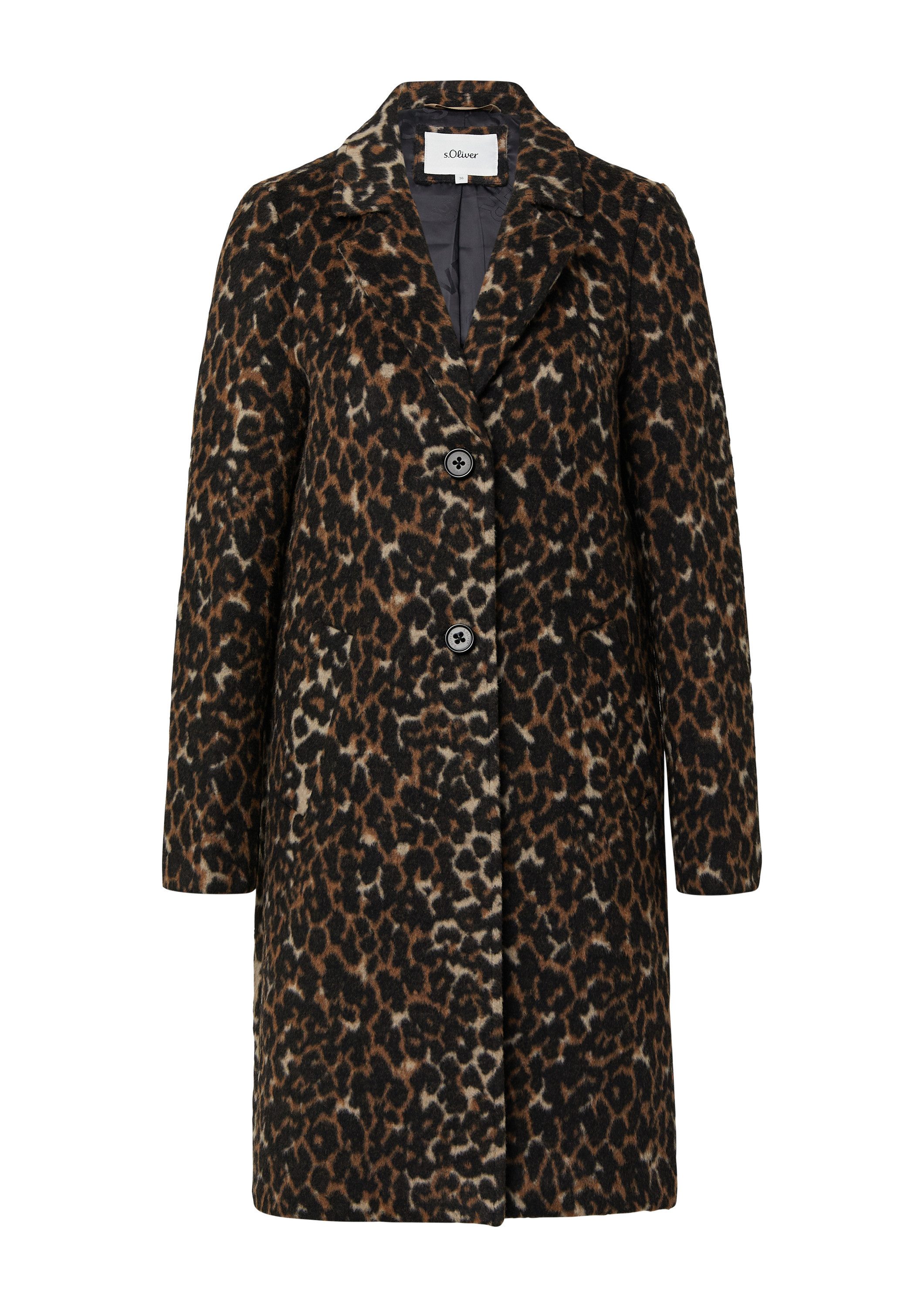 s.Oliver Funktionsmantel Outdoor-Mantel Wollmixmantel mit Leo-Muster und Ei günstig online kaufen