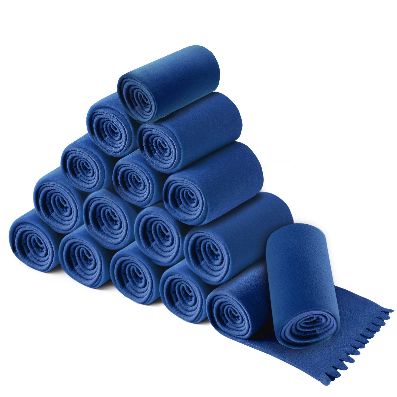 Wohndecke 16er Set Fleecedecke WAVE ca. 120x160, wometo, OEKO-TEX®, Fleecedecke mit Wellenrand & Anti-Pilling