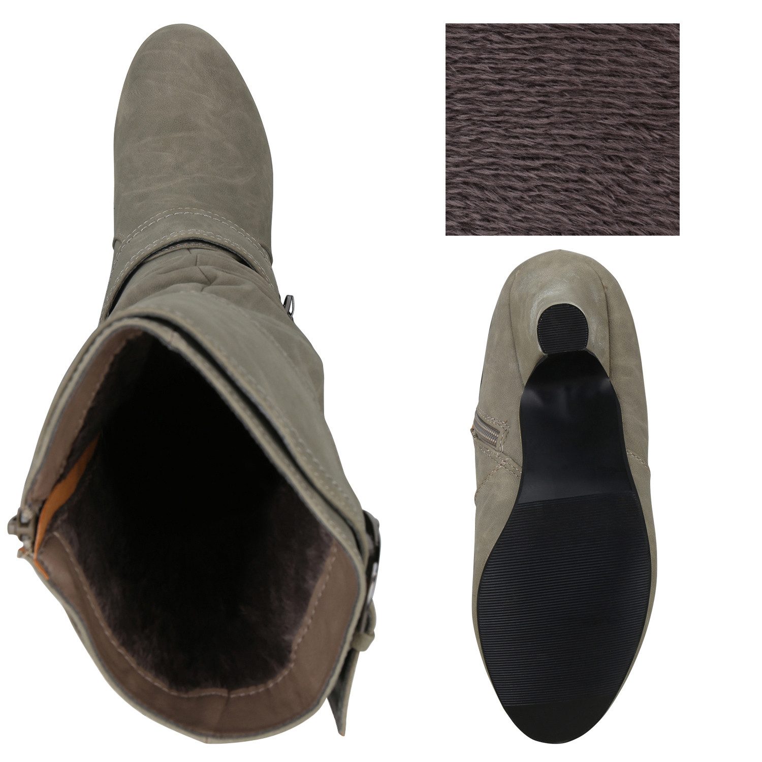 VAN HILL 98232 Stiefel Elegante Damen Stiefel Warm Gefütterte Winter Boots Gr. 36-41