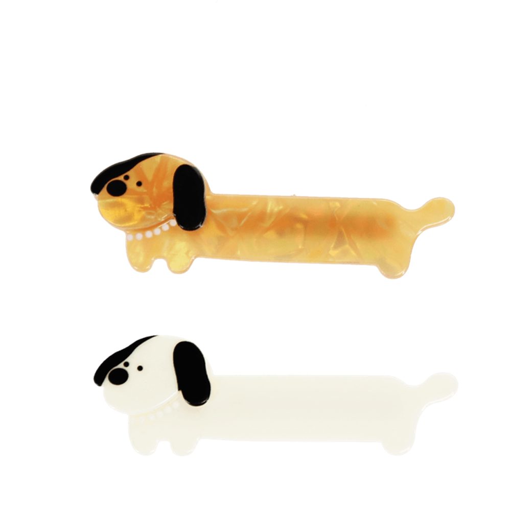Rex London Haarspange Dackel, Haarklammer, 2-tlg., Set, ca. 2,7 x 8,1 x 1,5 cm