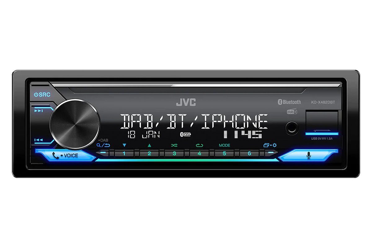 JVC KD-X482DBT 1-DIN Media-Receiver Autoradio Bluetooth, Amazon Alexa) (Digitalradio (DAB)