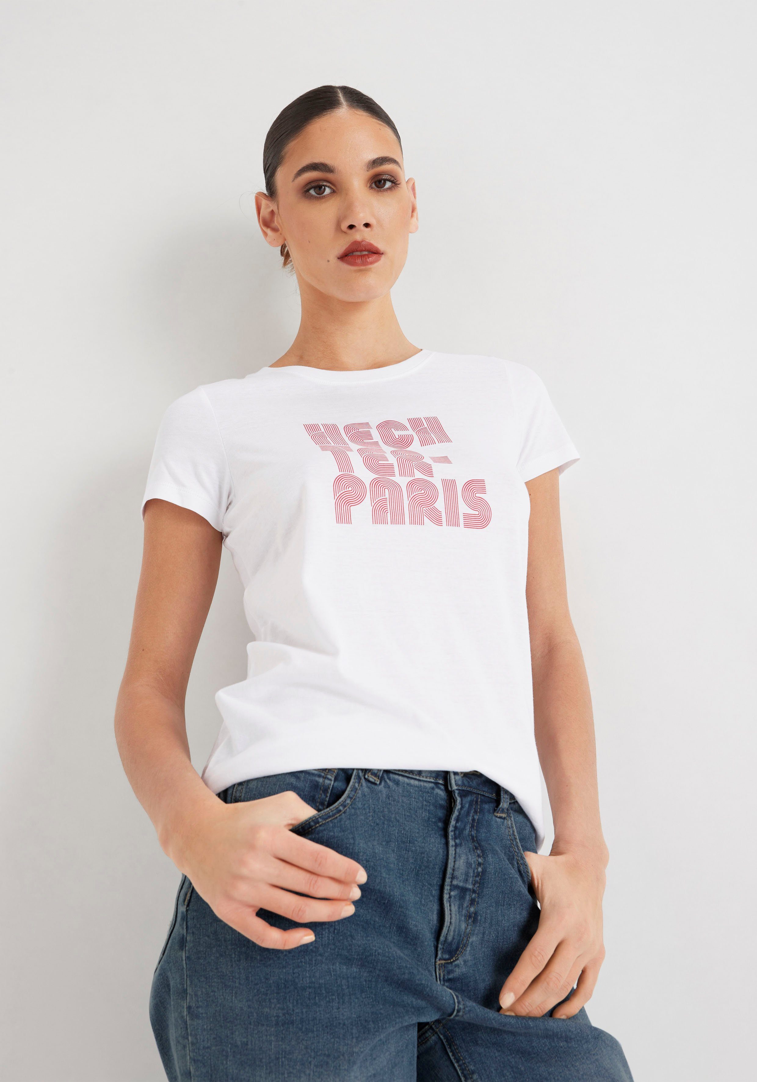 mit weiß-rot T-Shirt Druck HECHTER PARIS