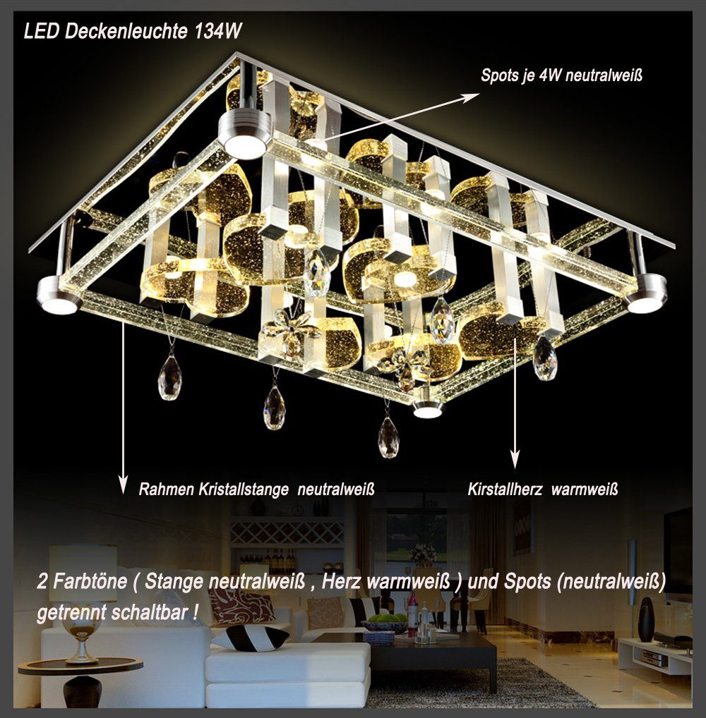 Euroton LED Deckenleuchte LED Kristalleuchten klare schöne Deckenleuchten m günstig online kaufen