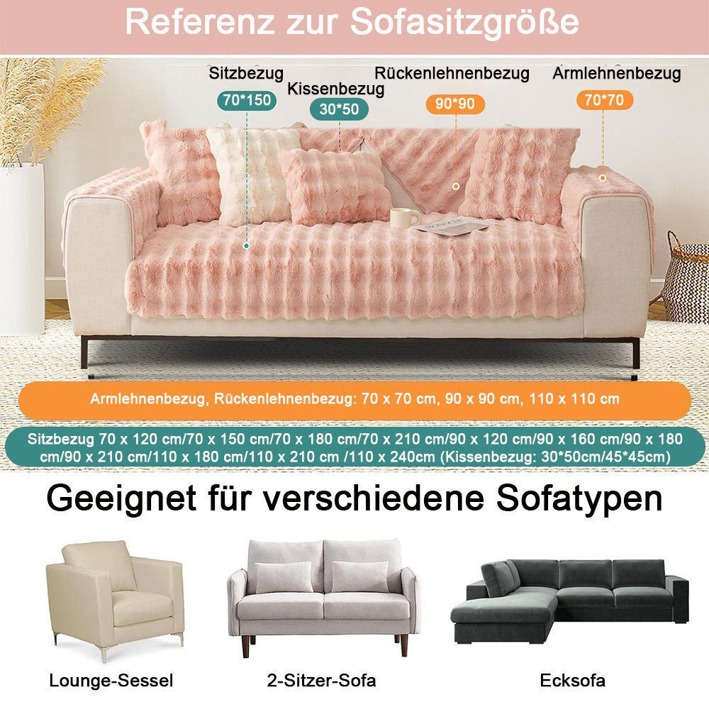 TUWENA Sofabezug Weicher und gemütlicher Sofabezug, rutschfester Plüsch-Sofabezug – Bild 2 von 5