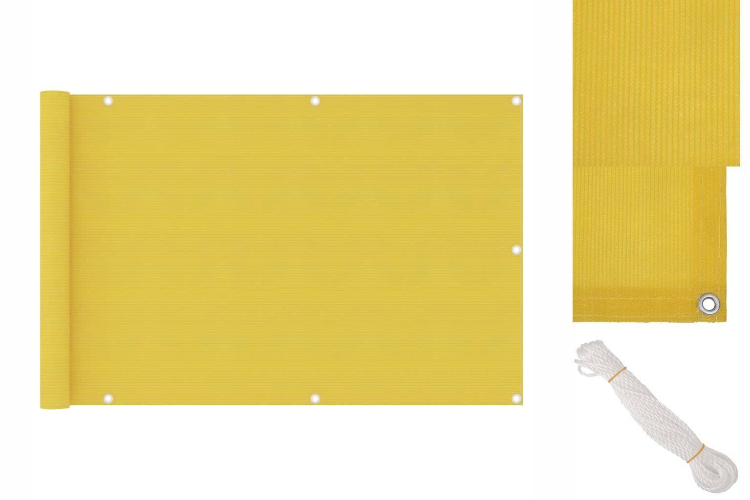 Seitenmarkise Balkon-Sichtschutz Gelb 90x400 cm HDPE