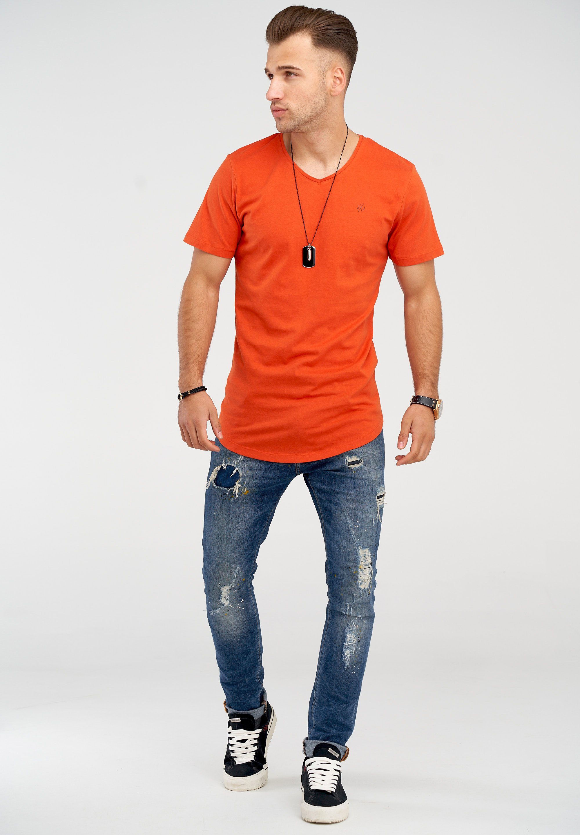 NEWRAR Jones Ochre V-NECK T-Shirt TEE SS Burnt Jack &