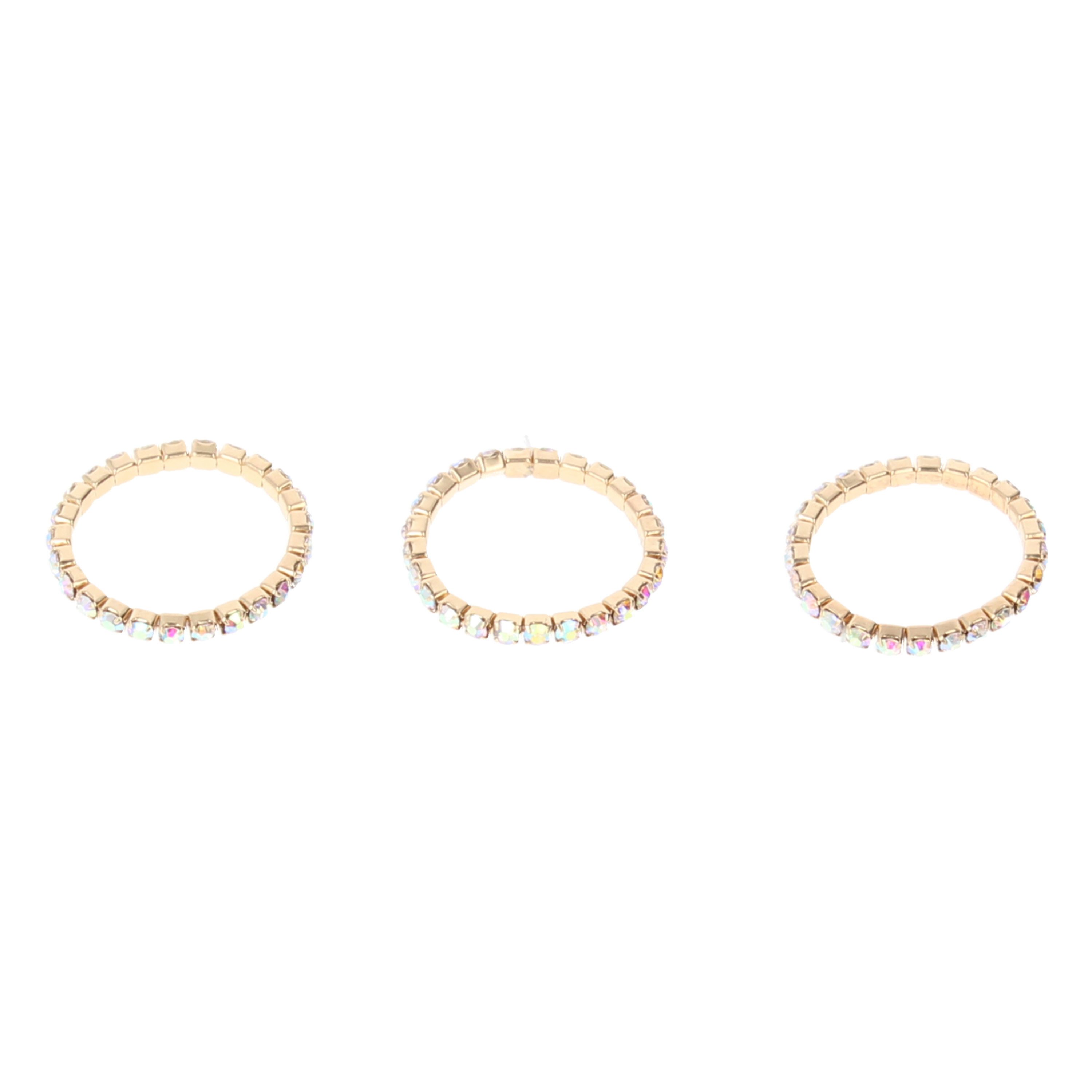 wildbloomdesign Fingerring Ringe Elastische Ringe mit Glitzersteinchen Gold günstig online kaufen
