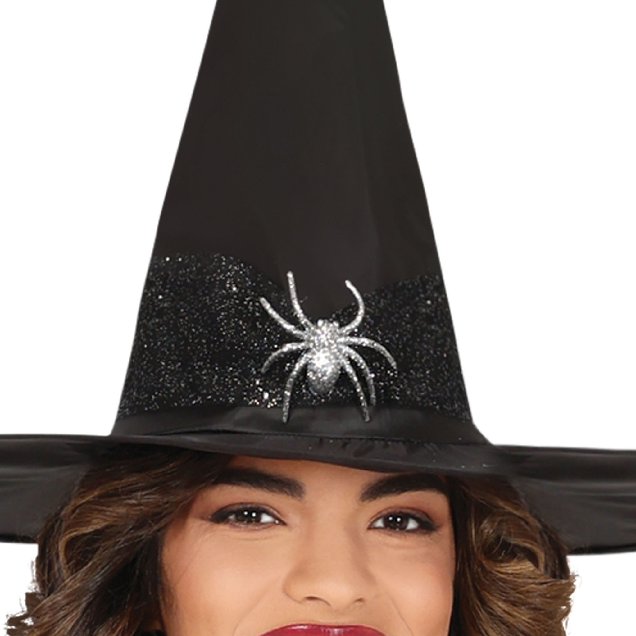 Fiestas Guirca Hexen-Kostüm Morgana mit Hut Schwarz-Silber Damen Halloween Fasching Karneval