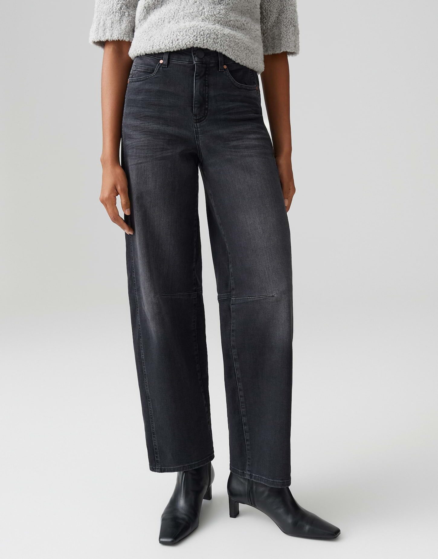 OPUS PANTS Relax-fit-Jeans MELLY BRANCH Barrel Fit verdeckter Zip-Fly, extrem weicher Griff, elastischer Stoff