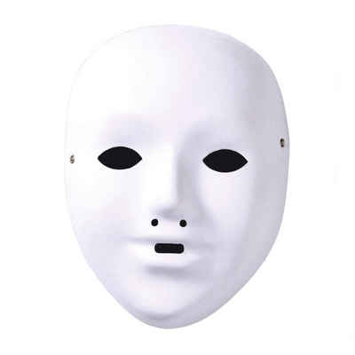 ZADAWERK Verkleidungsmaske Maske - Weiß, (aus Pappmaché, 10-tlg., Kind), Rohling mit Gummiband zum Anmalen und Bekleben