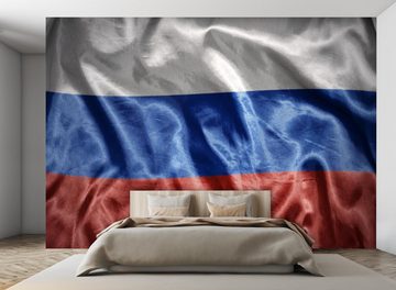 wandmotiv24 Fototapete Wehende Russische Flagge, glatt, Wandtapete, Motivtapete, matt, Vliestapete