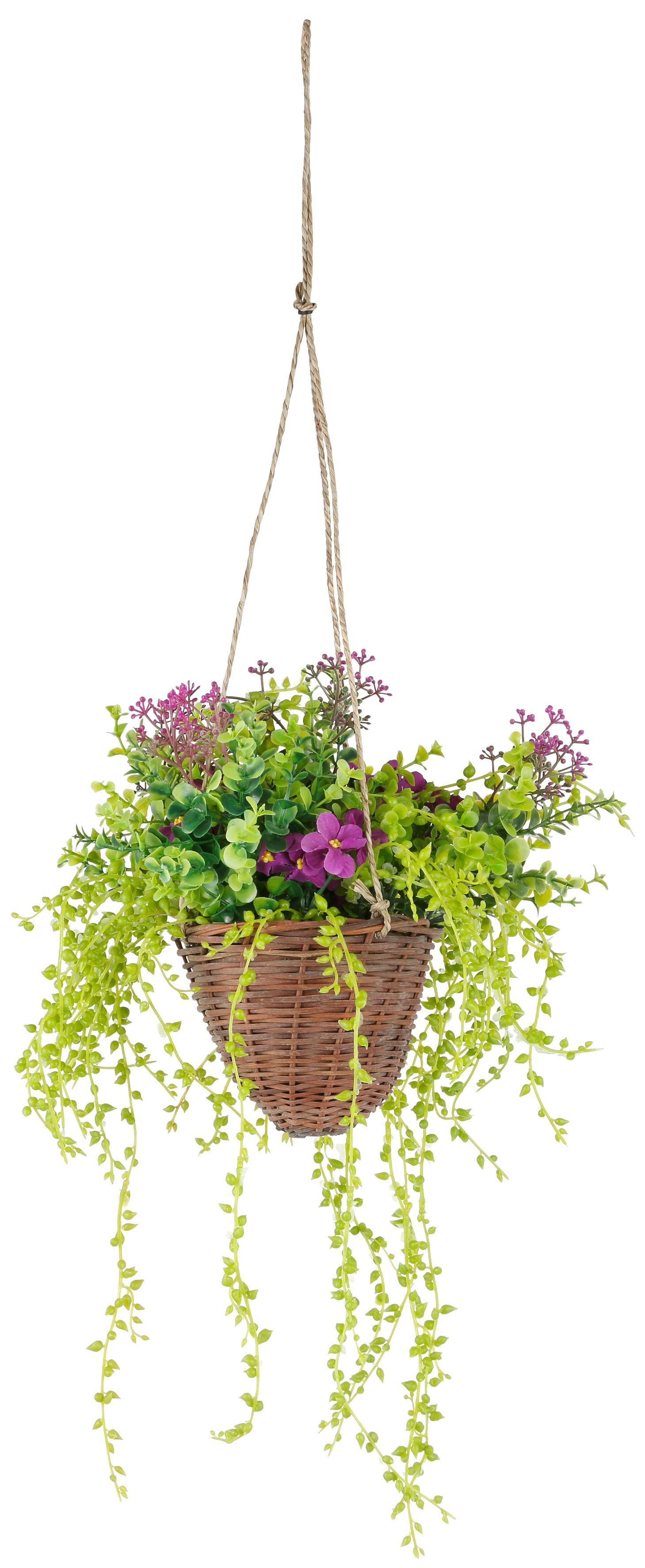blumenampel mit k�nstlichen blumen