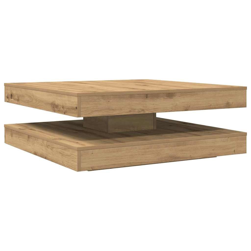 vidaXL Couchtisch Couchtisch 360-Grad Drehbar Artisan-Eiche 90x90x34,5 cm ( günstig online kaufen