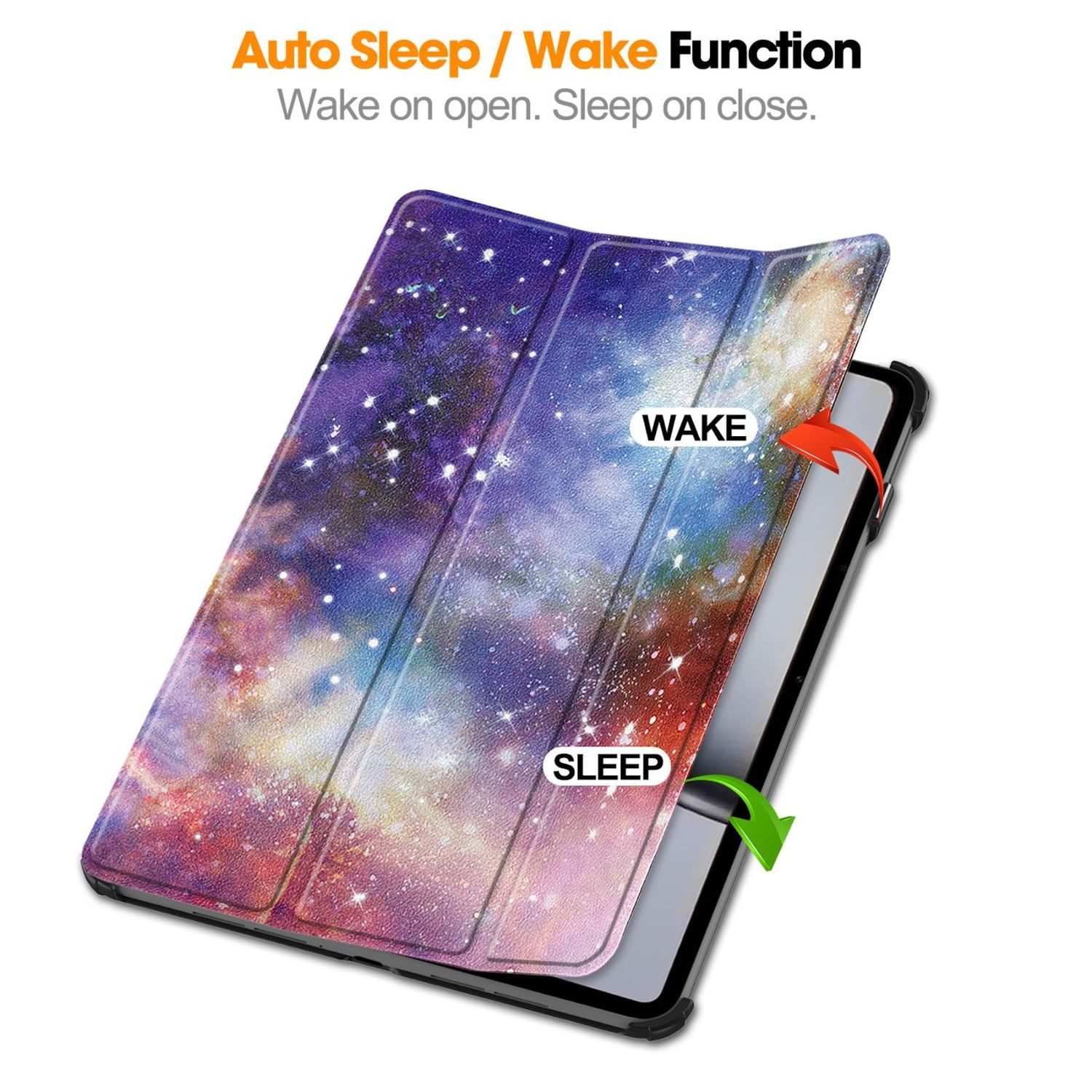 Wigento Tablet-Hülle Für OnePlus Pad 2 WakeUP Smart Cover Tablet Tasche Hülle Milchstraße, Milchstraße-Design, 3-Fold Standfunktion