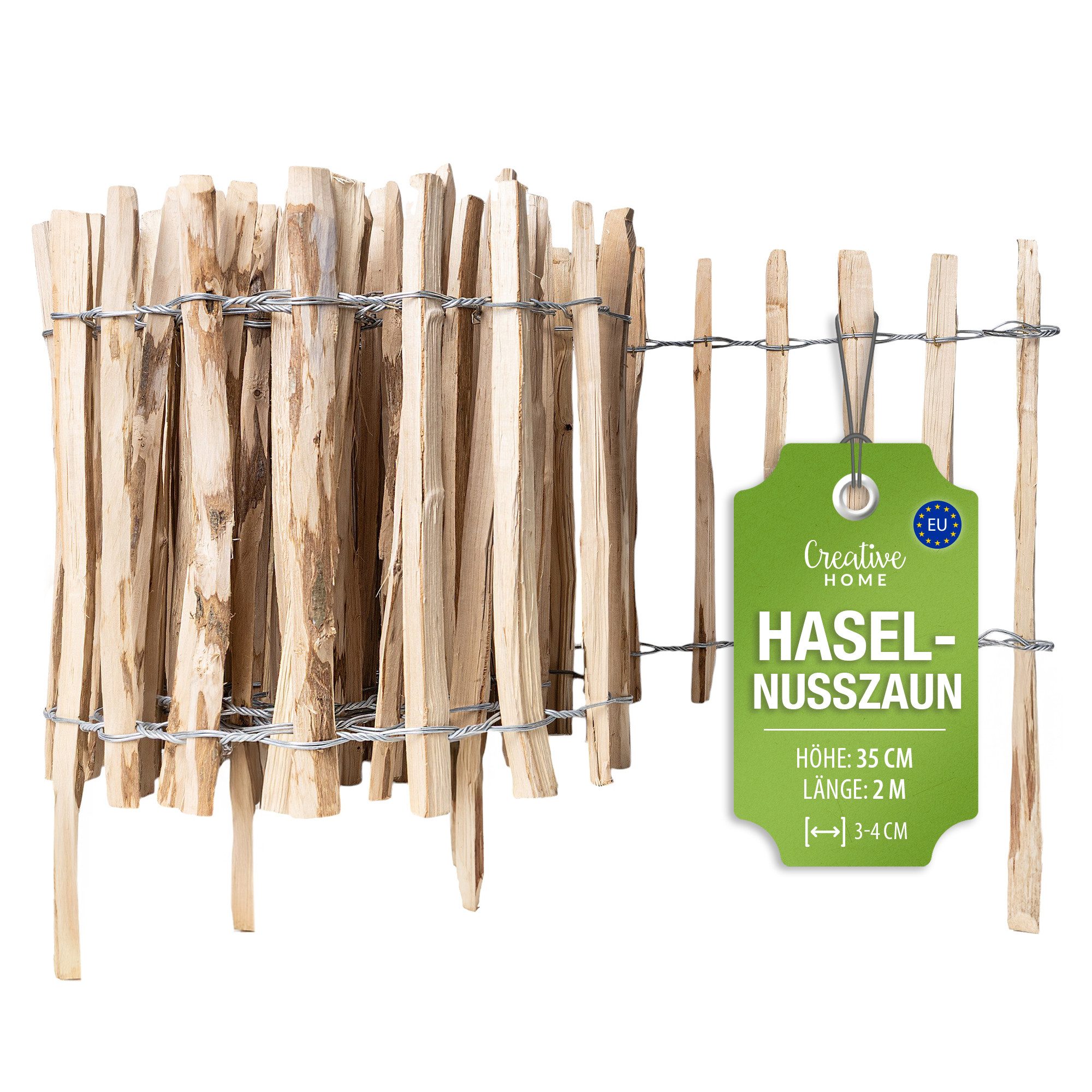 Creative Home Staketenzaun Staketenzaun Haselnusszaun, Rollzaun, Lattenabstand 3-4 cm