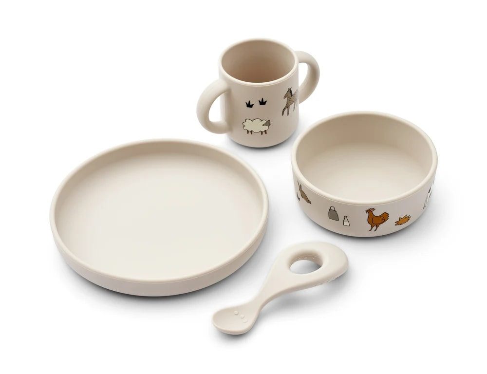 Liewood Детская посуда-Set Liewood Детская посуда Set - Vivi, Silikon, Bauernhof/Sandy