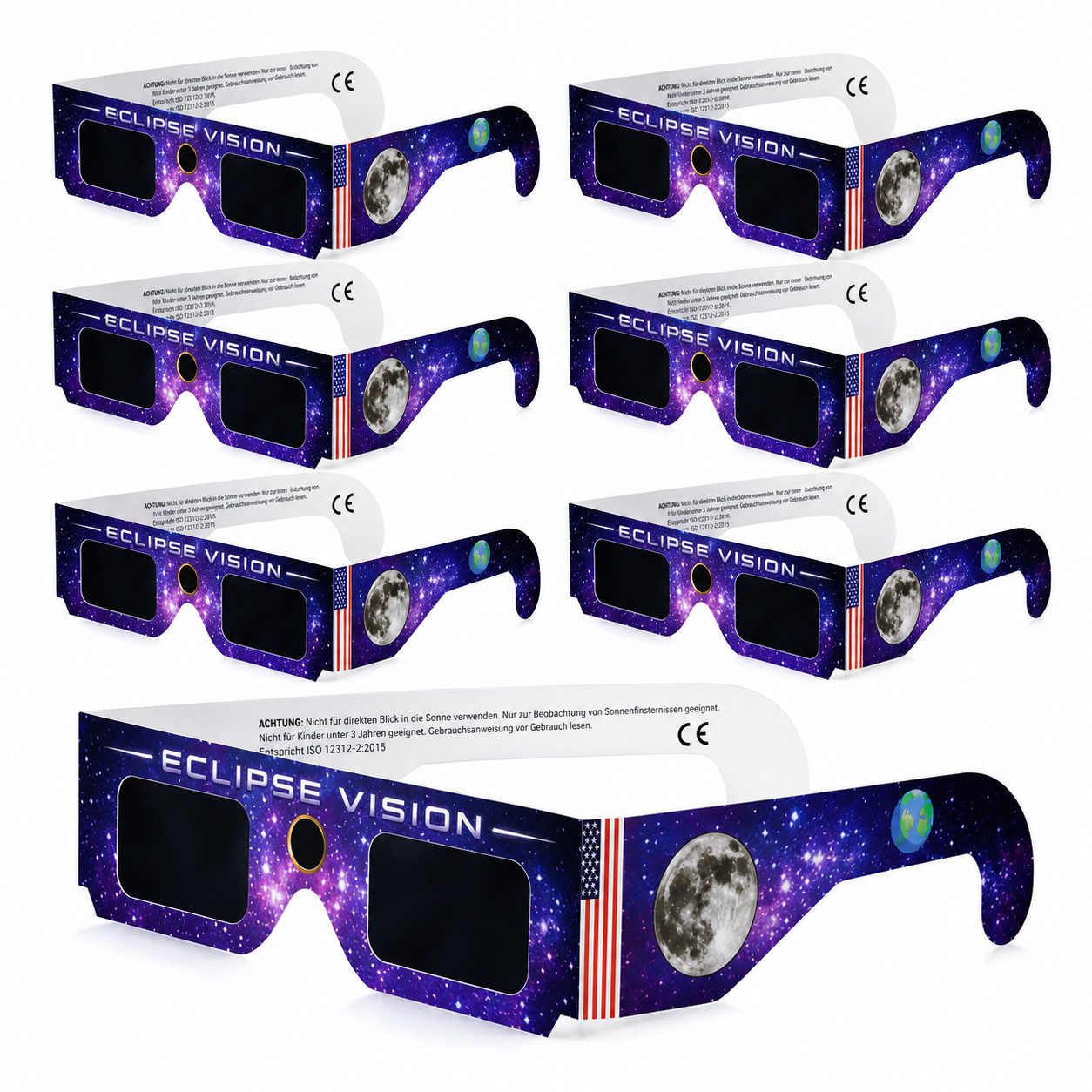 TK Gruppe Arbeitsschutzbrille 6x Sonnenfinsternis Brille ISO 12312-2 zertifiziert – Schutzbrille, (6St)