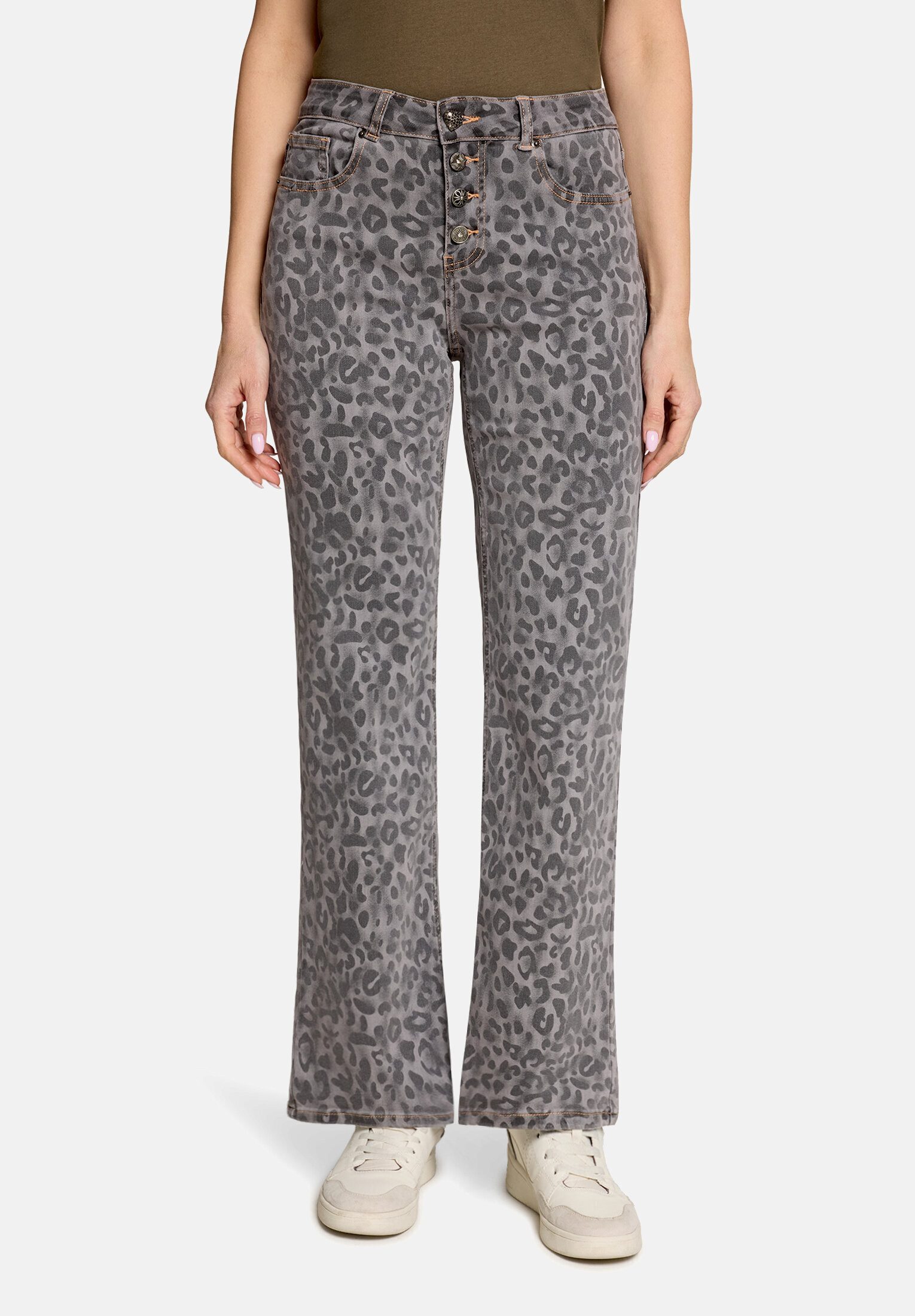 Cartoon Stretch-Jeans Damen mit Muster