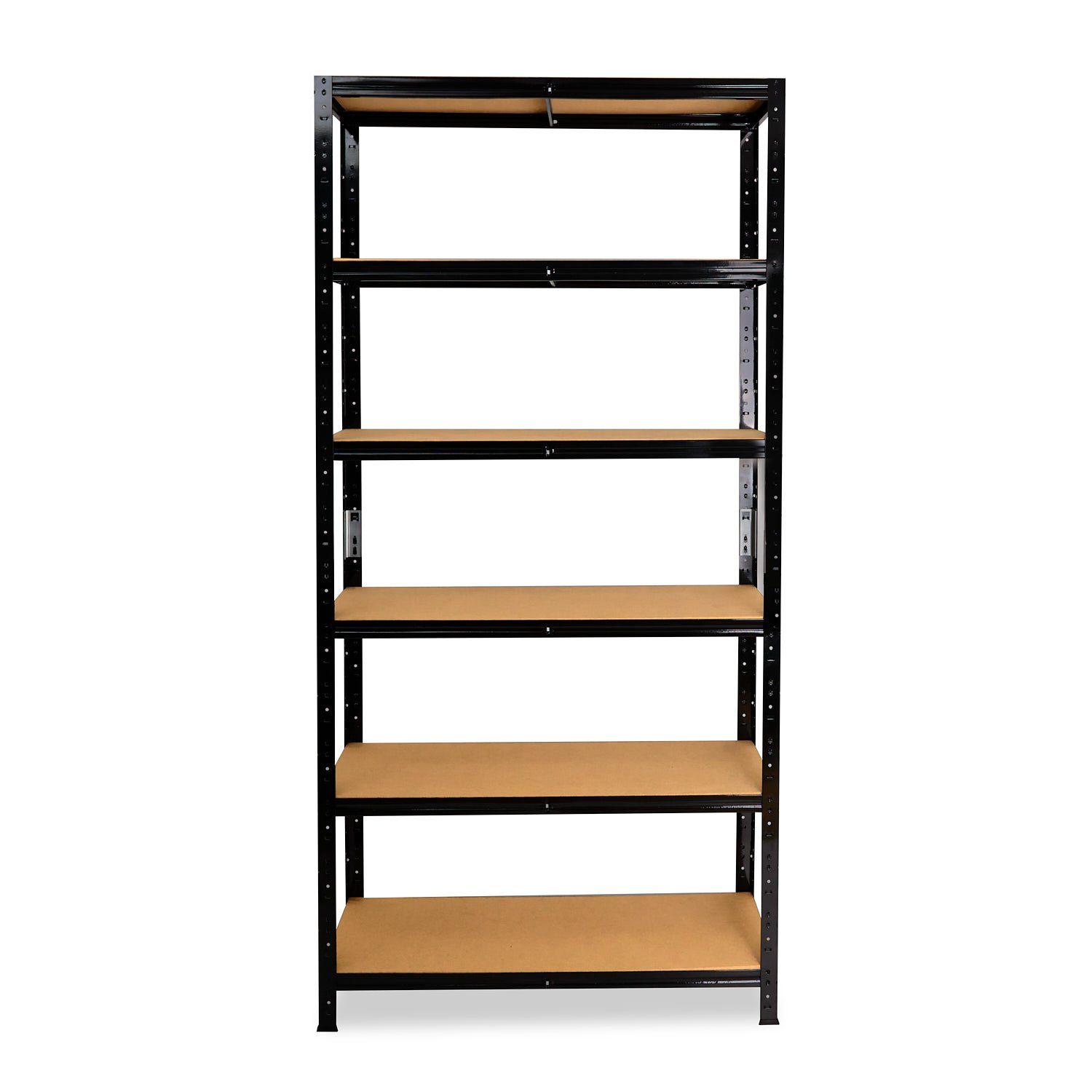 Böden Büroregal Metallregal Schwerlastregal Metall als Tragkraft, shelfplaza schwarz Lastenregal, Lagerregal, BLACK, 145kg mit Regal schwarz Steckregal je 200x23x40cm, & 6