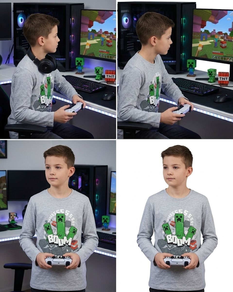 Minecraft Langarmshirt Minecraft Langarmshirt Jungen Creeper 6/7 8/9 10/11 12/13 Jahre
