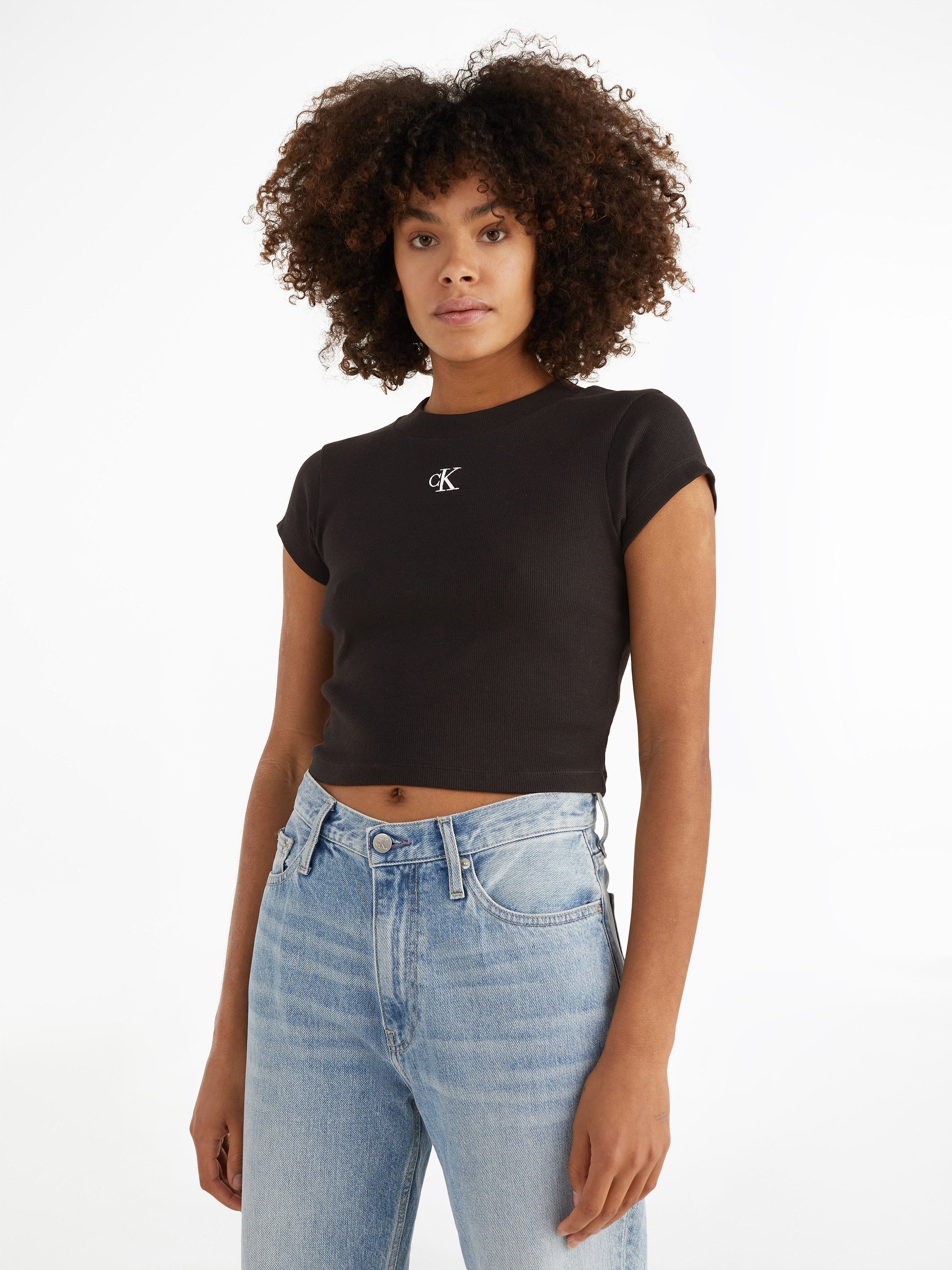 Calvin Klein Jeans T-Shirt CK TEE RIB schwarz BABY