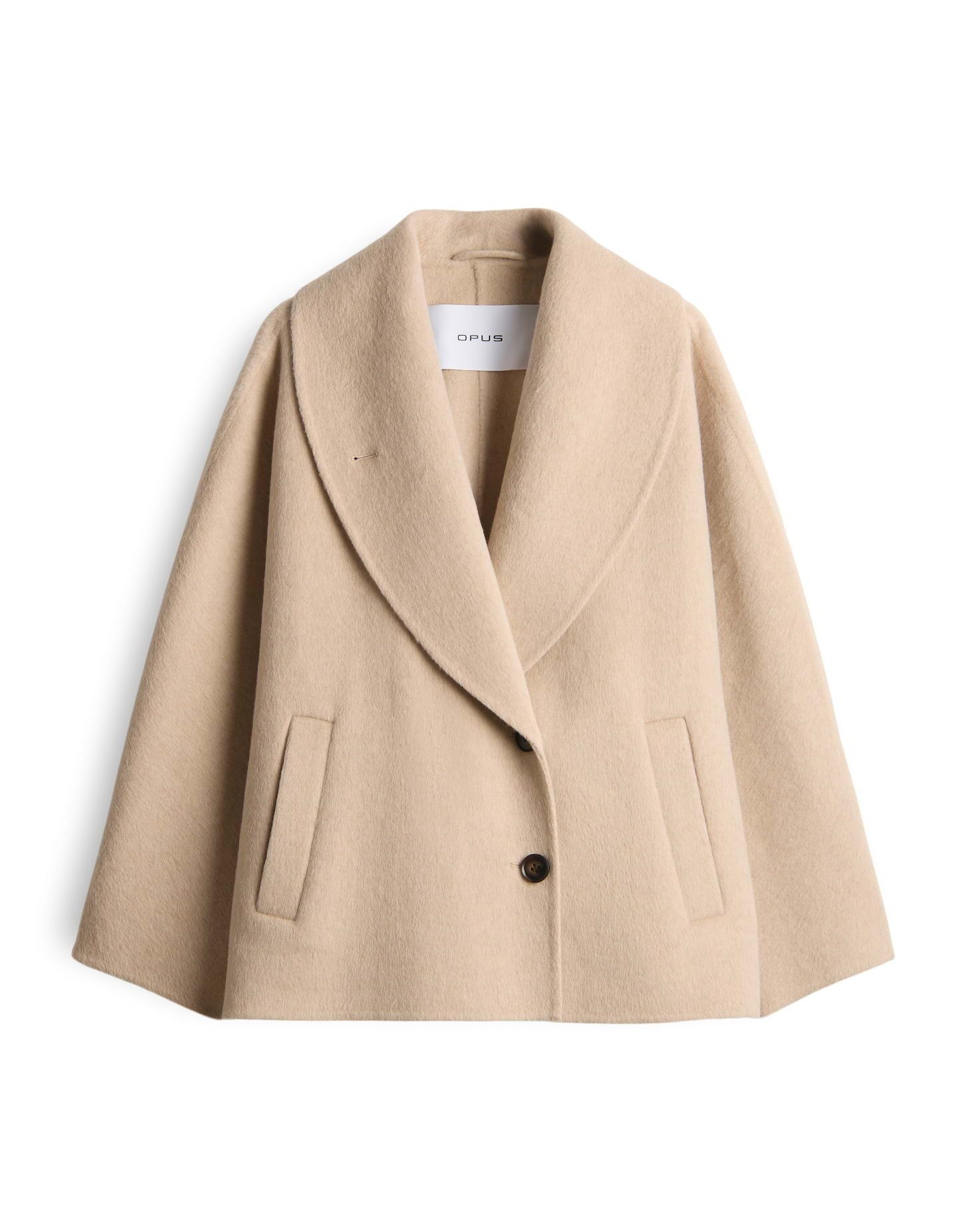 OPUS Cabanjacke HILLWA aus weichem Wollmix ovaler Schnitt, weicher Griff, zweireihige Knopfleiste