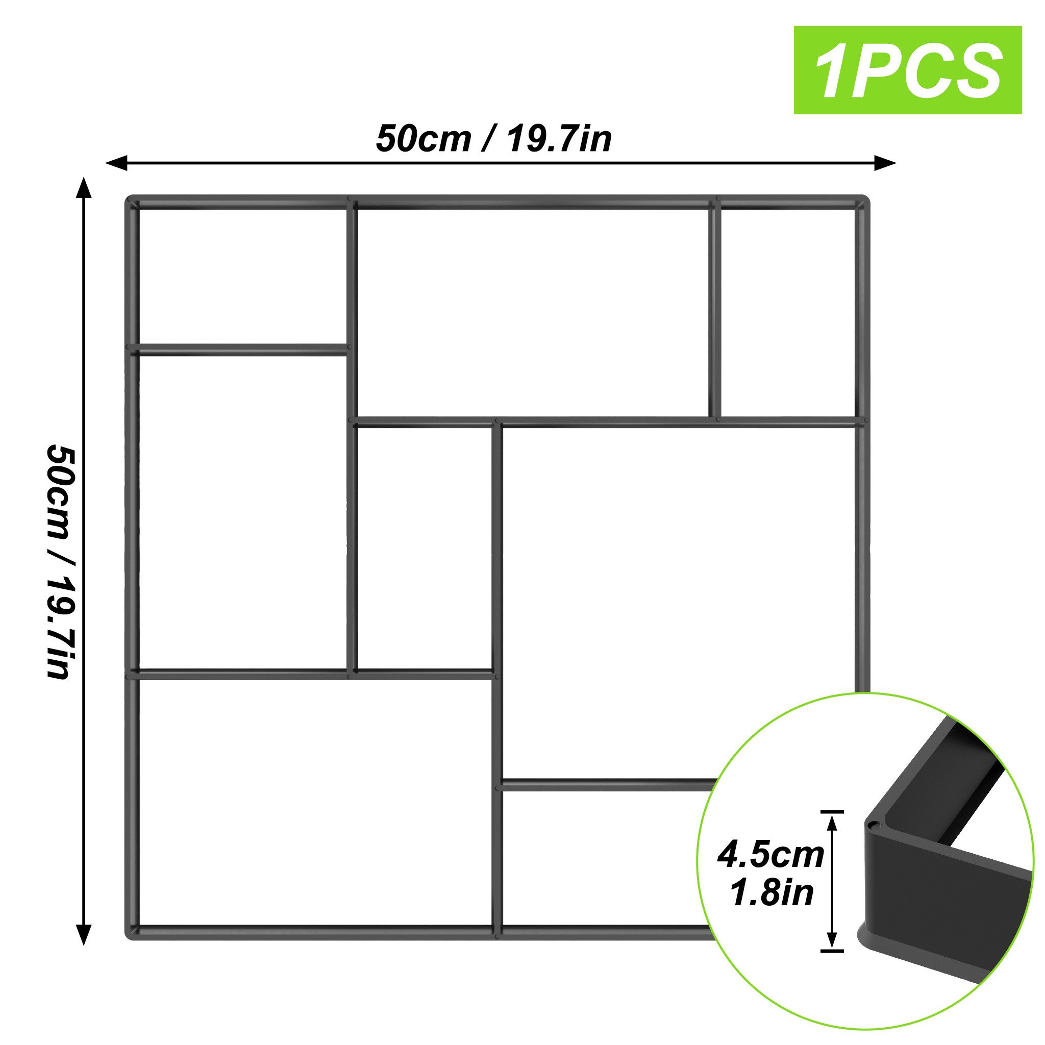FIVMEN Fundamentrahmen Gehweg Form DIY Pflasterform, Betonformen Garten Schablone, für Terrassenplatten Beton Gießform, (2-St), Gehwegplatten Pflastersteine streichen, Garten Trittsteine