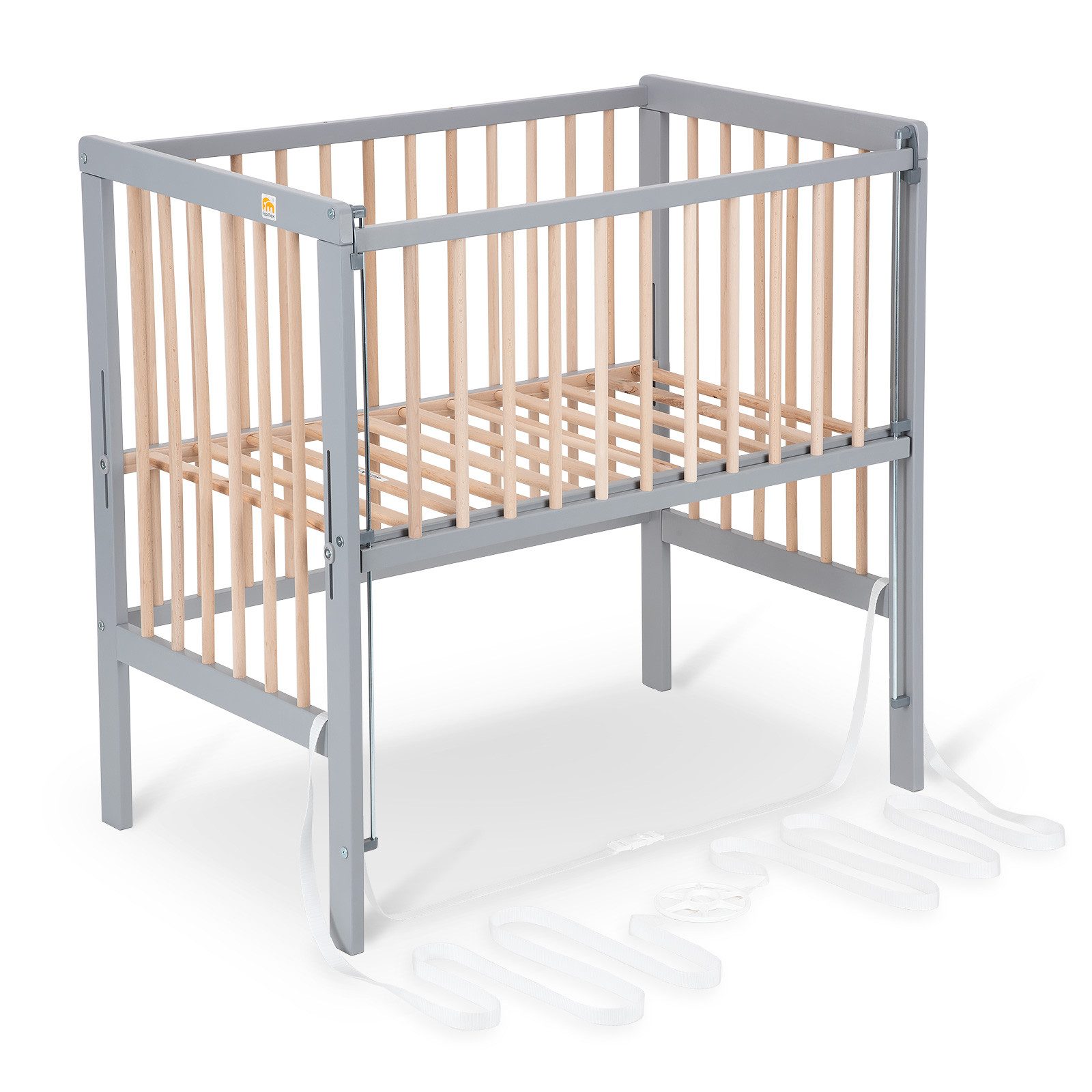 FabiMax Beistellbett Flex grau / natur, günstig online kaufen