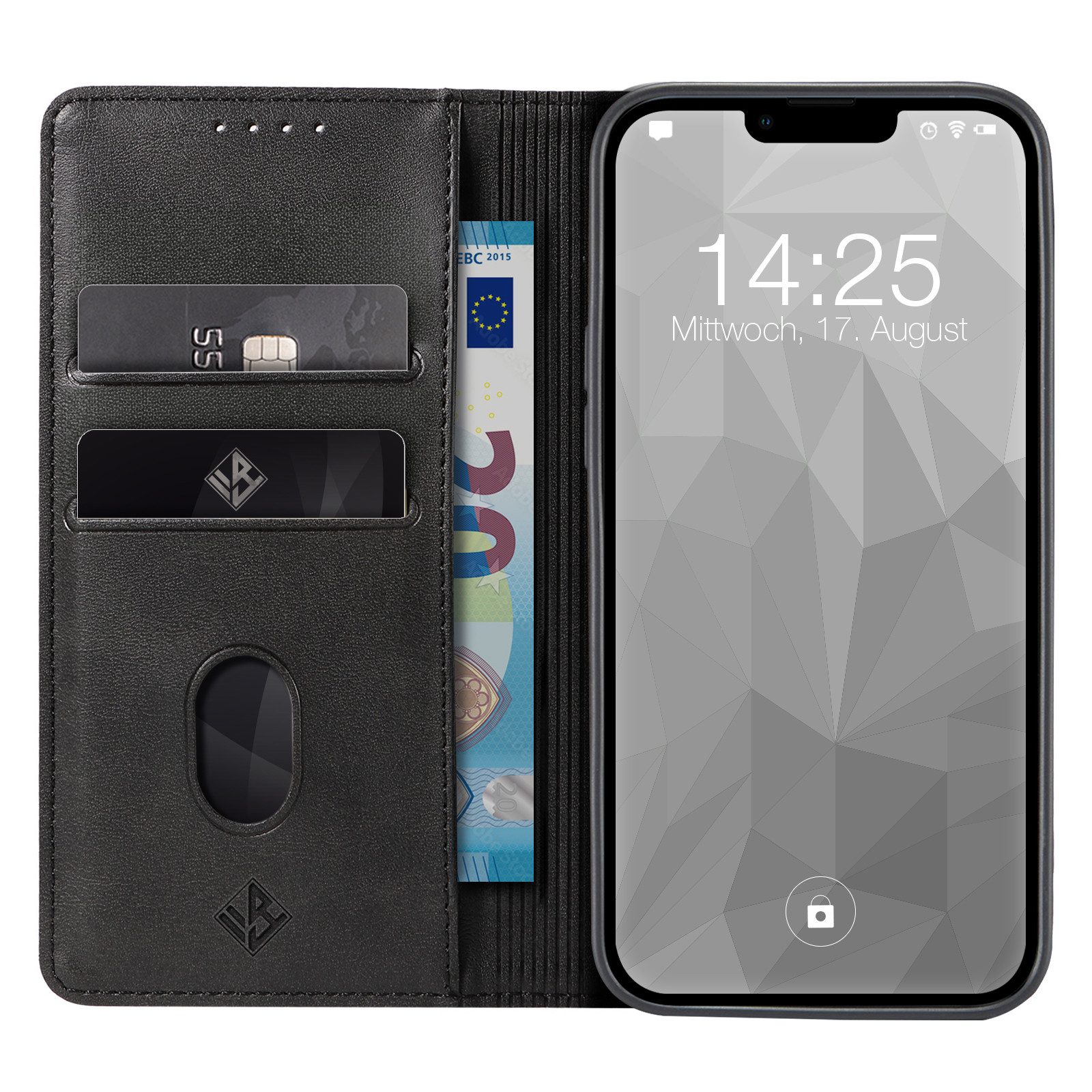 Tec-Expert Handyhülle Tasche Hülle für Apple iPhone 13 Pro Max 6.7 Zoll, 6.7", Cover Klapphülle Case mit Kartenfach Fliphülle aufstellbar